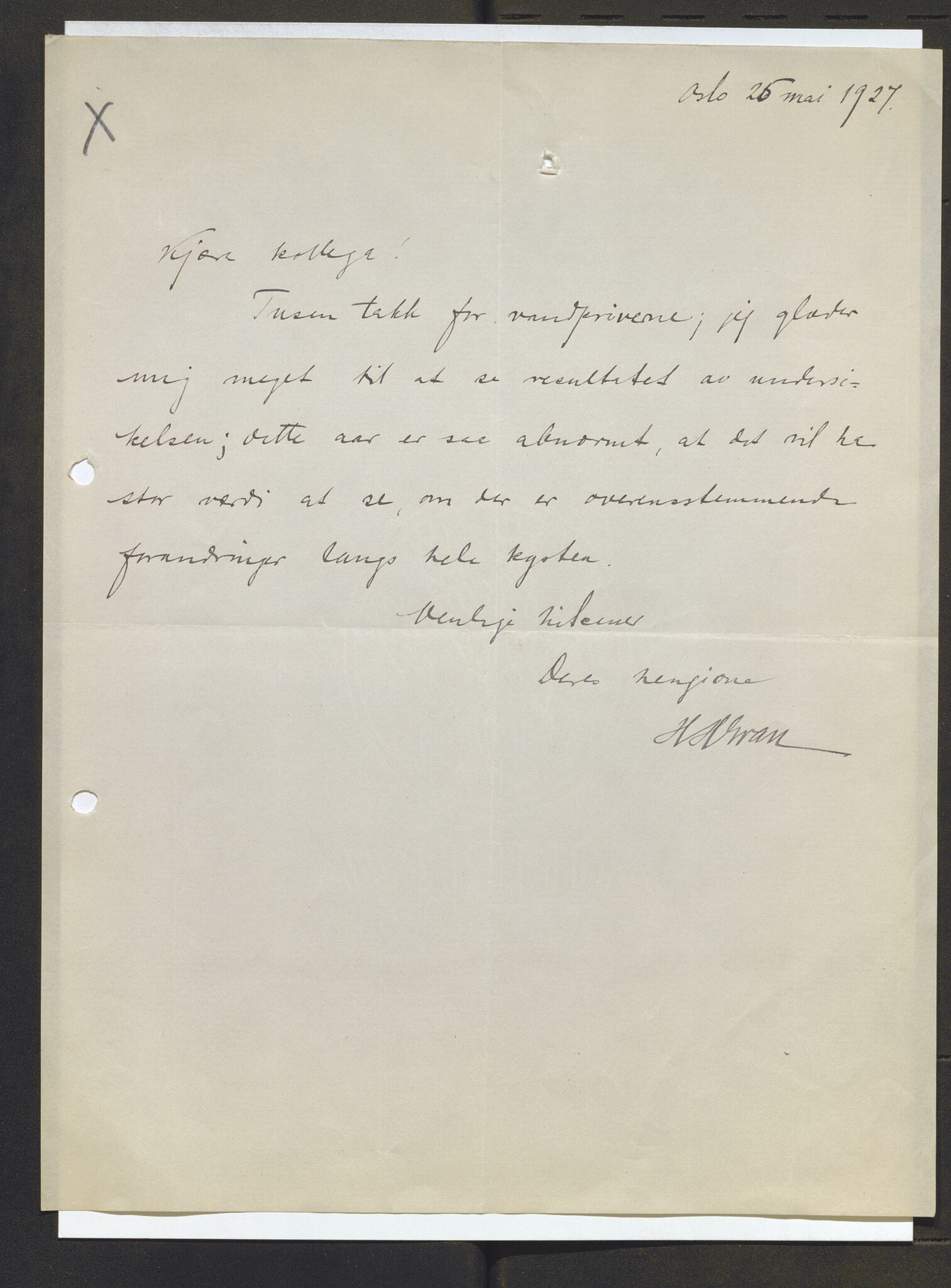 Bergens Museum, AV/SAB-A-17301/13/D/L0002: Korrespondanse , 1928-1940, p. 491