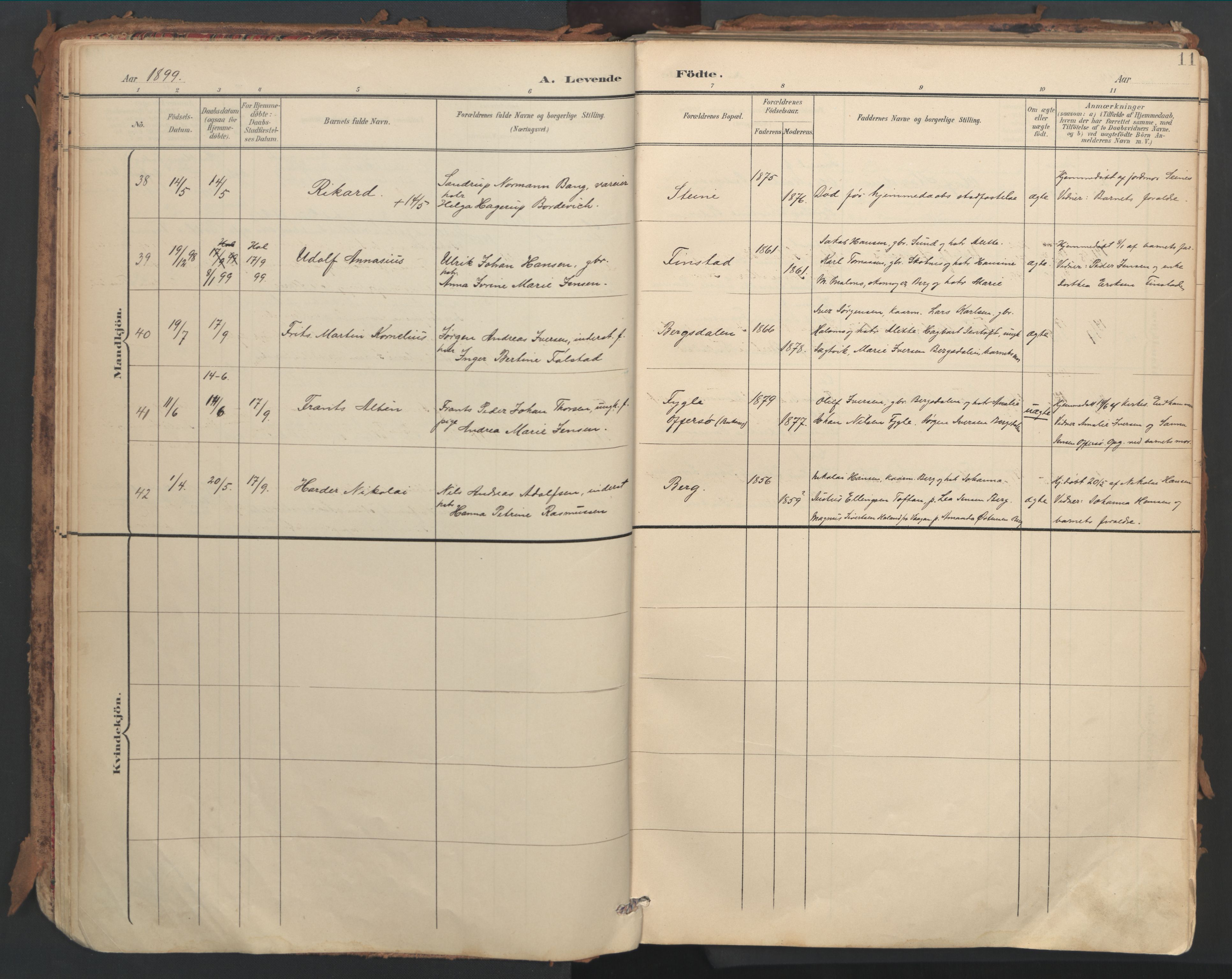 Ministerialprotokoller, klokkerbøker og fødselsregistre - Nordland, AV/SAT-A-1459/882/L1180: Parish register (official) no. 882A02, 1897-1913, p. 11