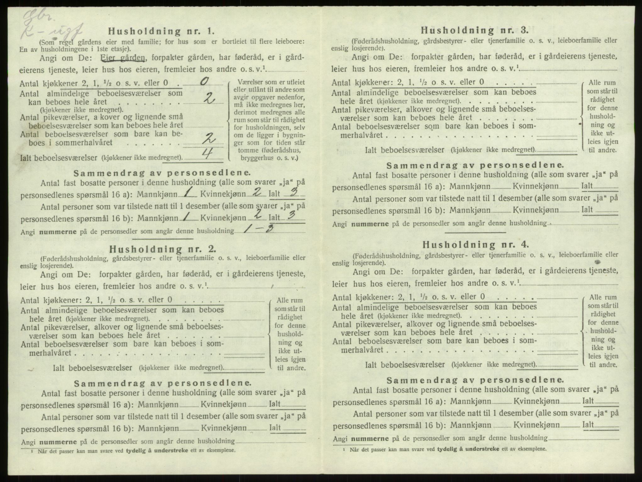 SAB, 1920 census for Innvik, 1920, p. 701