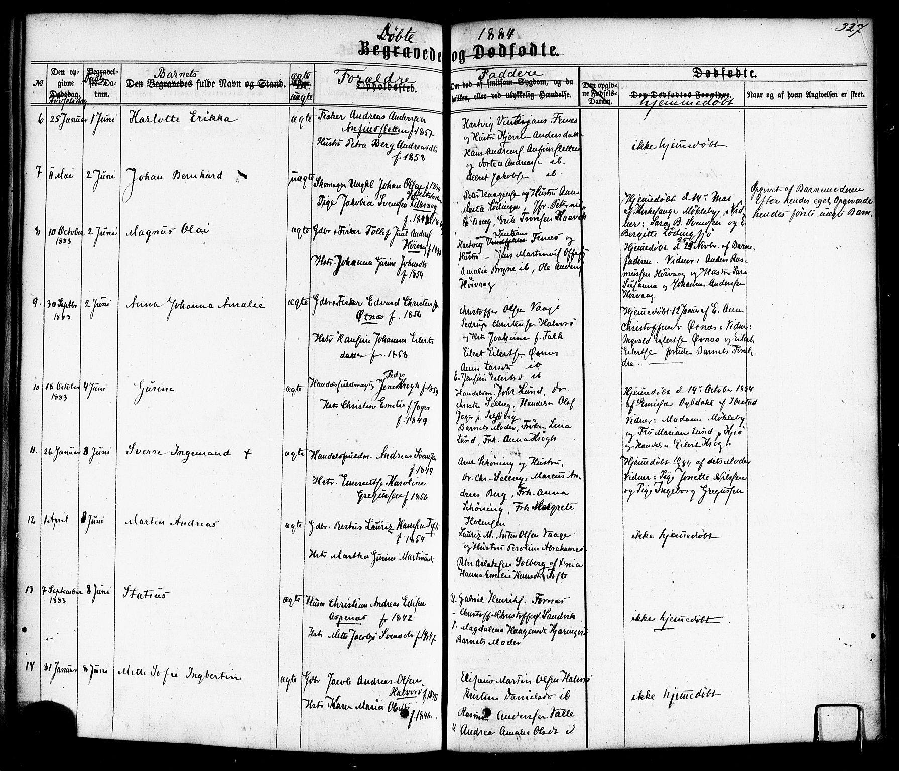 Ministerialprotokoller, klokkerbøker og fødselsregistre - Nordland, AV/SAT-A-1459/872/L1034: Parish register (official) no. 872A09, 1864-1884, p. 327