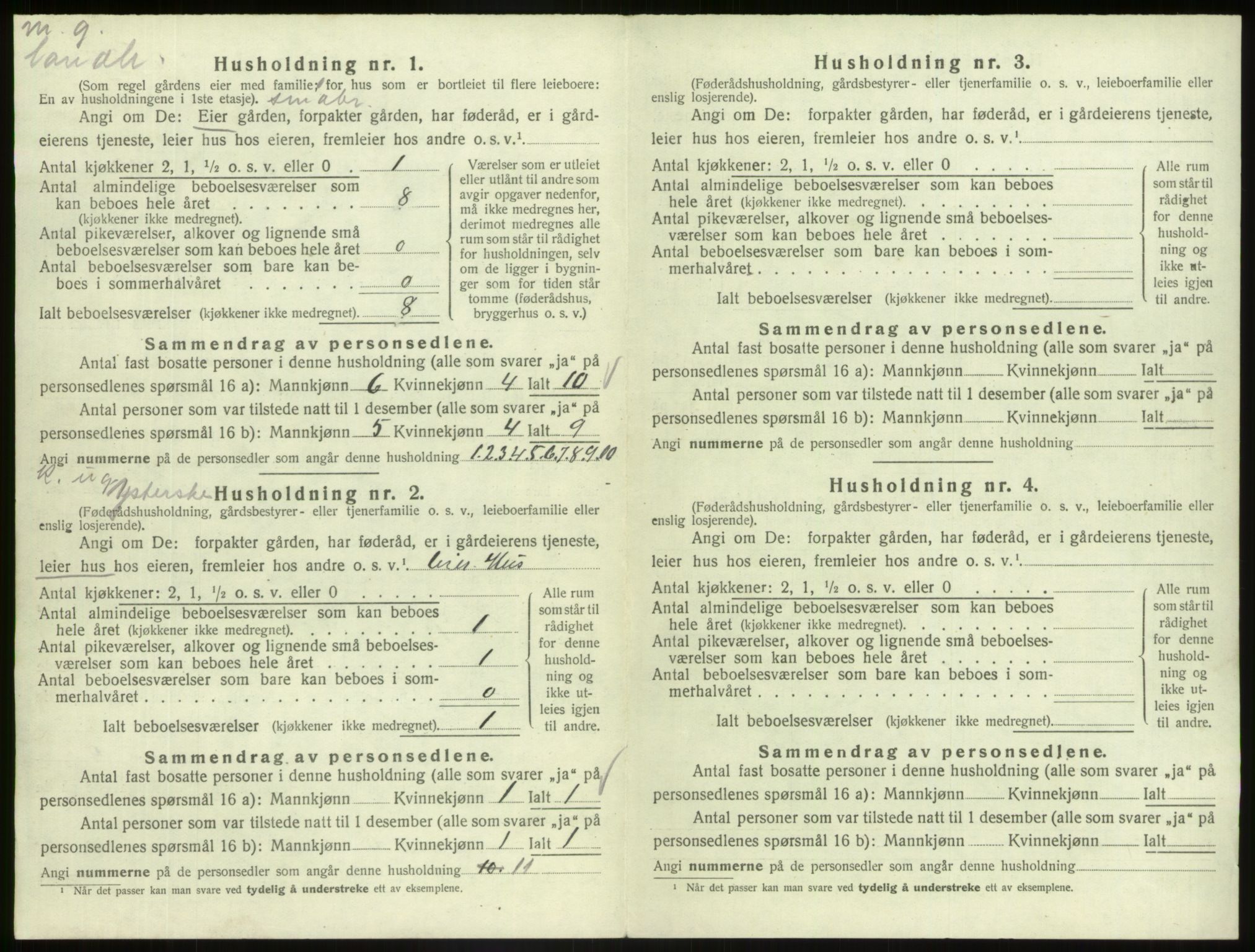 SAB, 1920 census for Askvoll, 1920, p. 836