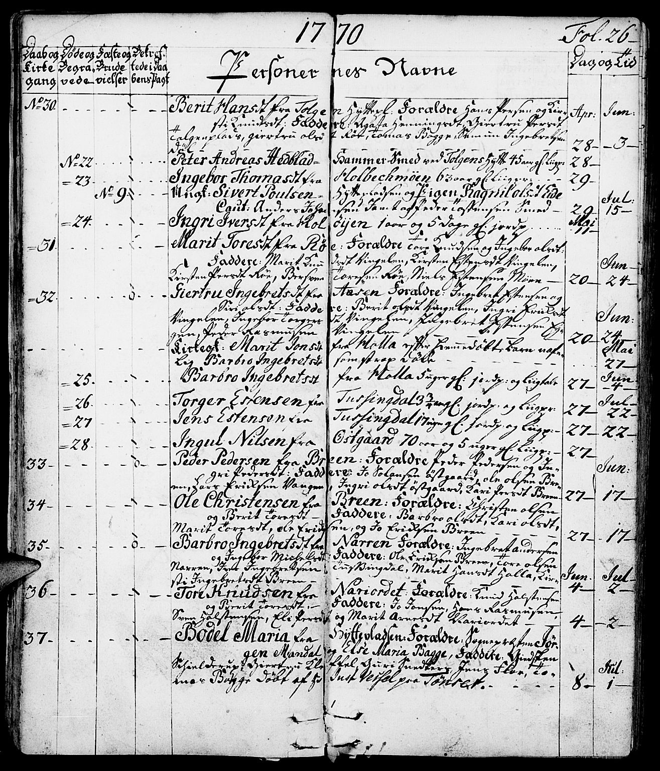 Tolga prestekontor, AV/SAH-PREST-062/K/L0002: Parish register (official) no. 2, 1768-1786, p. 26