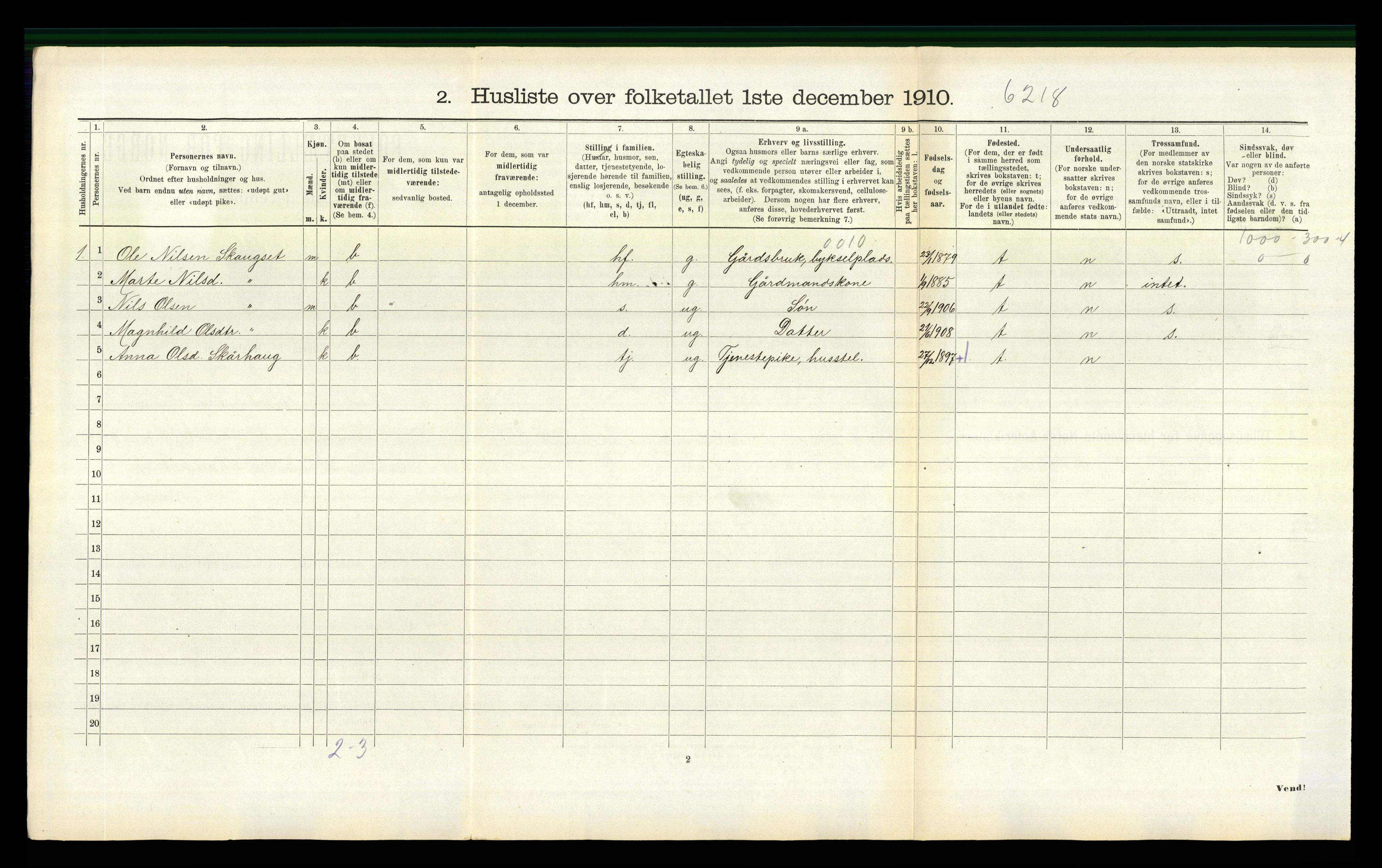 RA, 1910 census for Eid, 1910, p. 884