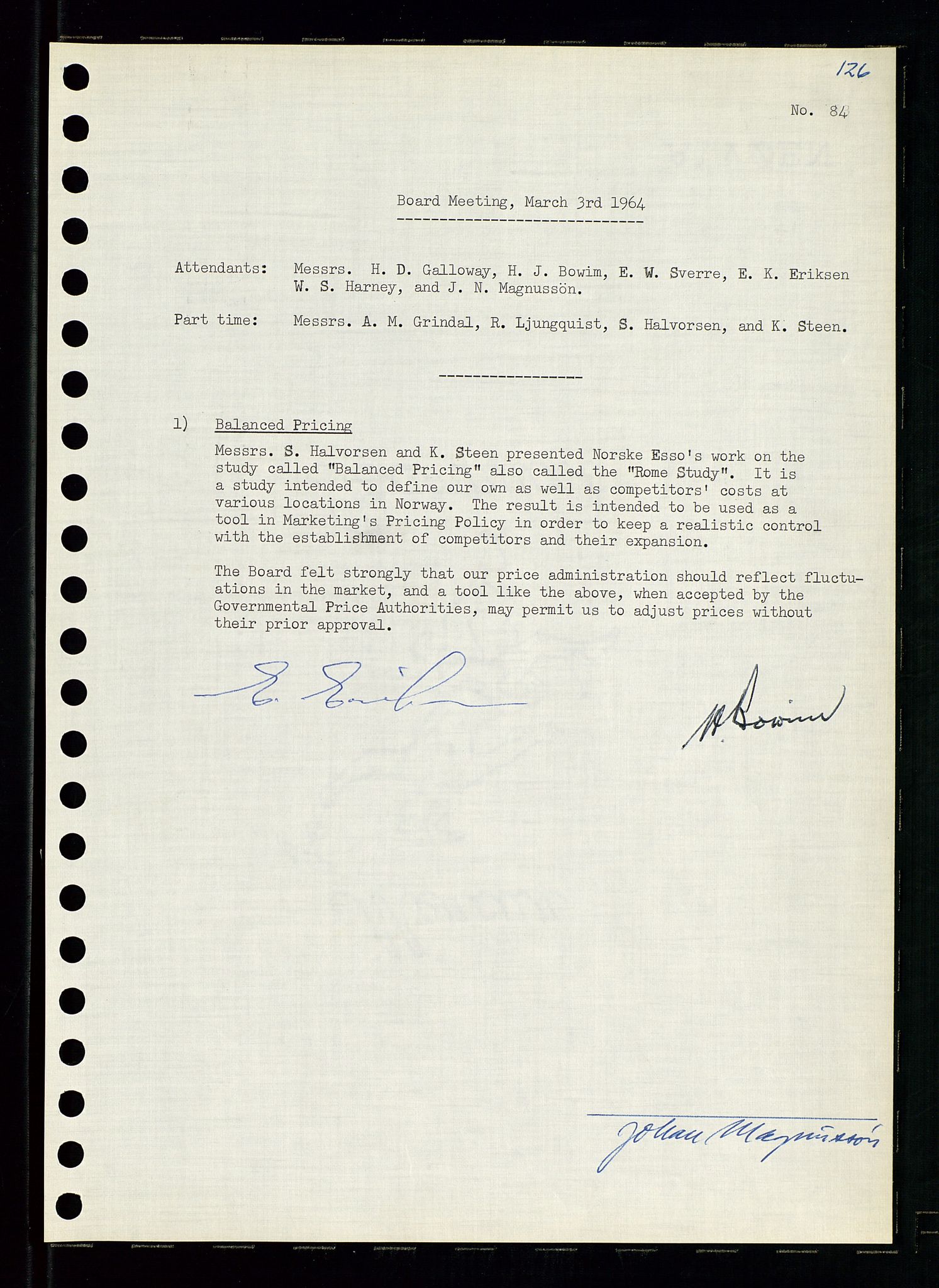 Pa 0982 - Esso Norge A/S, AV/SAST-A-100448/A/Aa/L0001/0004: Den administrerende direksjon Board minutes (styrereferater) / Den administrerende direksjon Board minutes (styrereferater), 1963-1964, p. 136