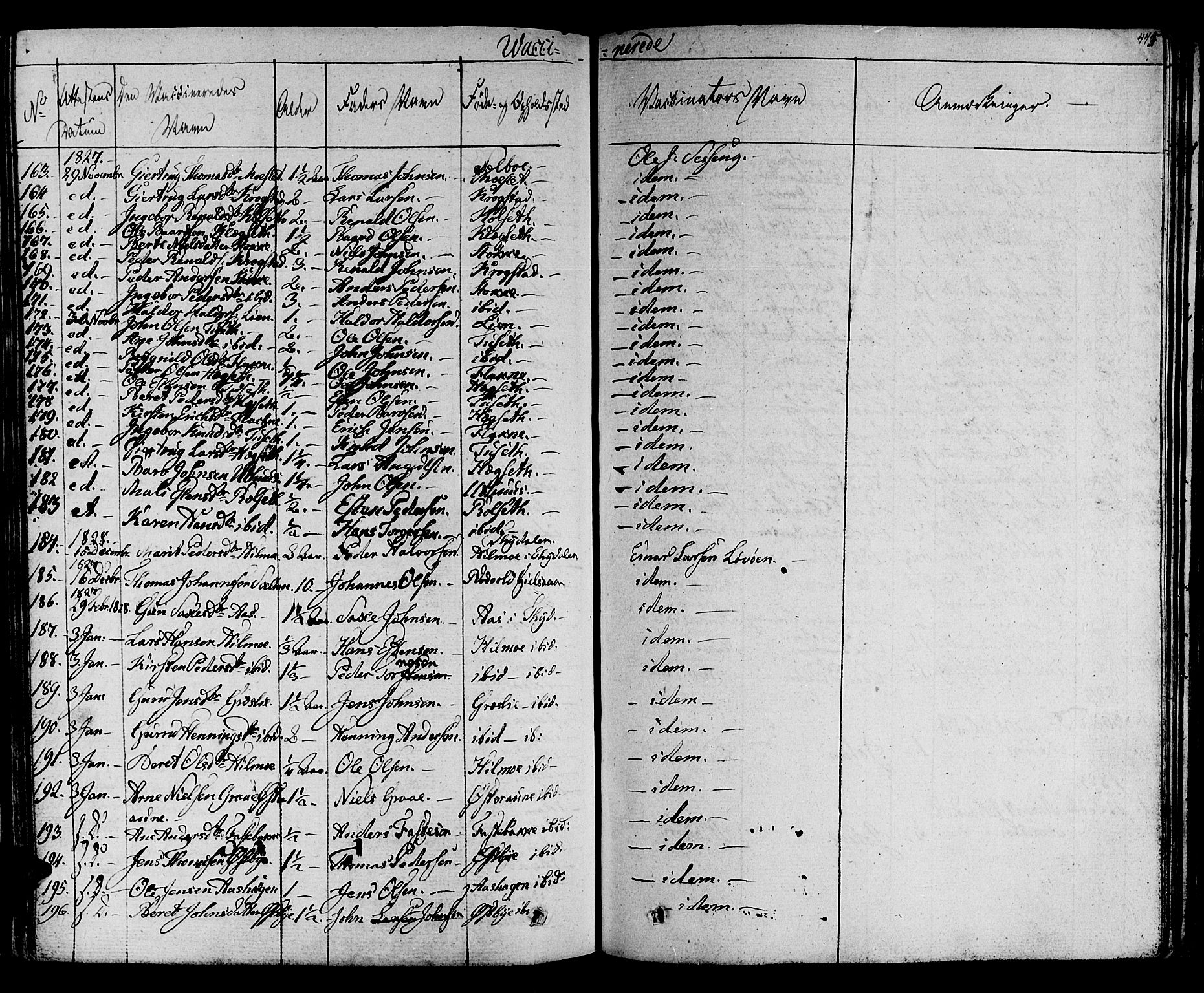 Ministerialprotokoller, klokkerbøker og fødselsregistre - Sør-Trøndelag, SAT/A-1456/695/L1143: Parish register (official) no. 695A05 /1, 1824-1842, p. 445