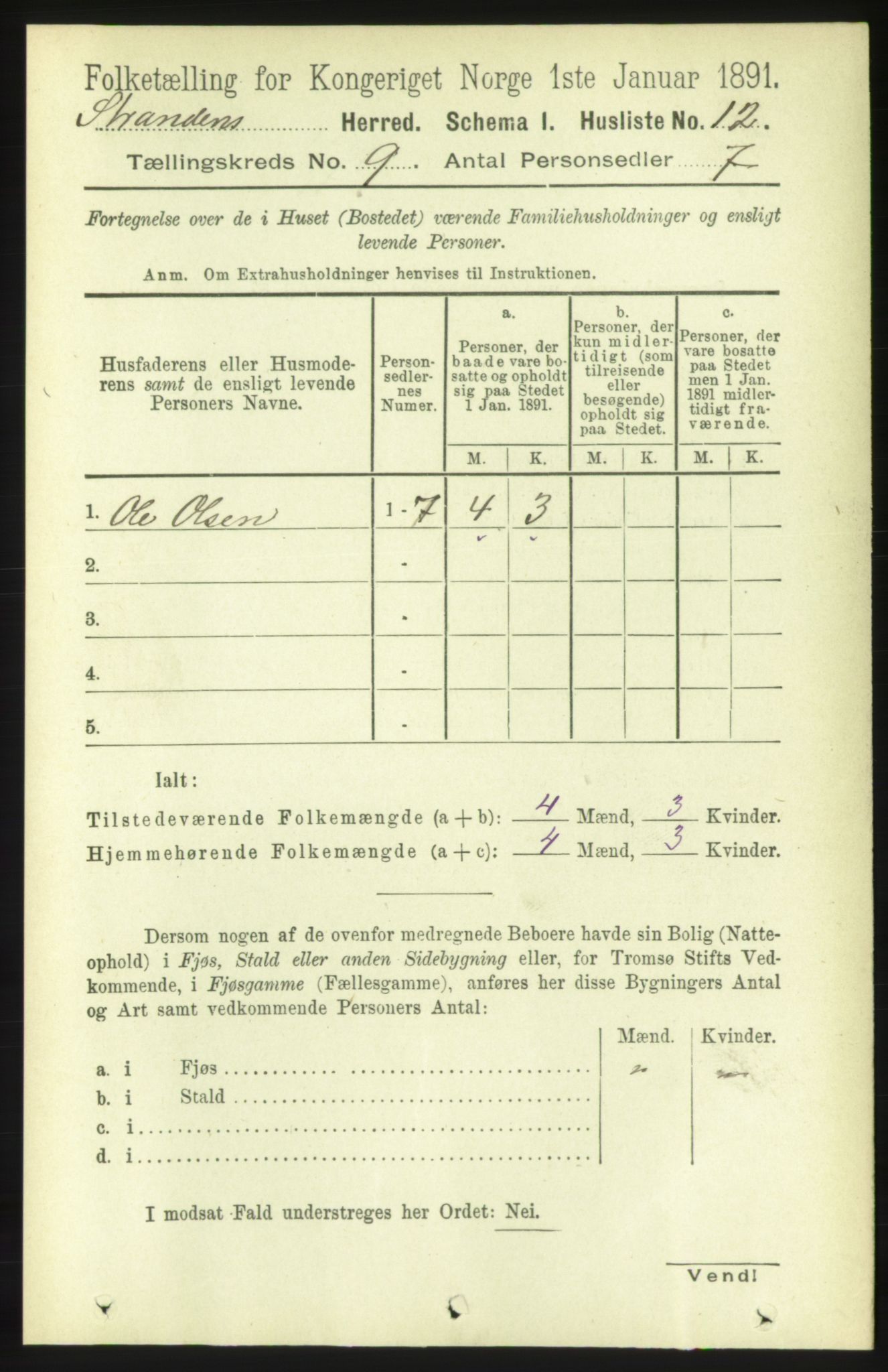 RA, 1891 census for 1525 Stranda, 1891, p. 2179