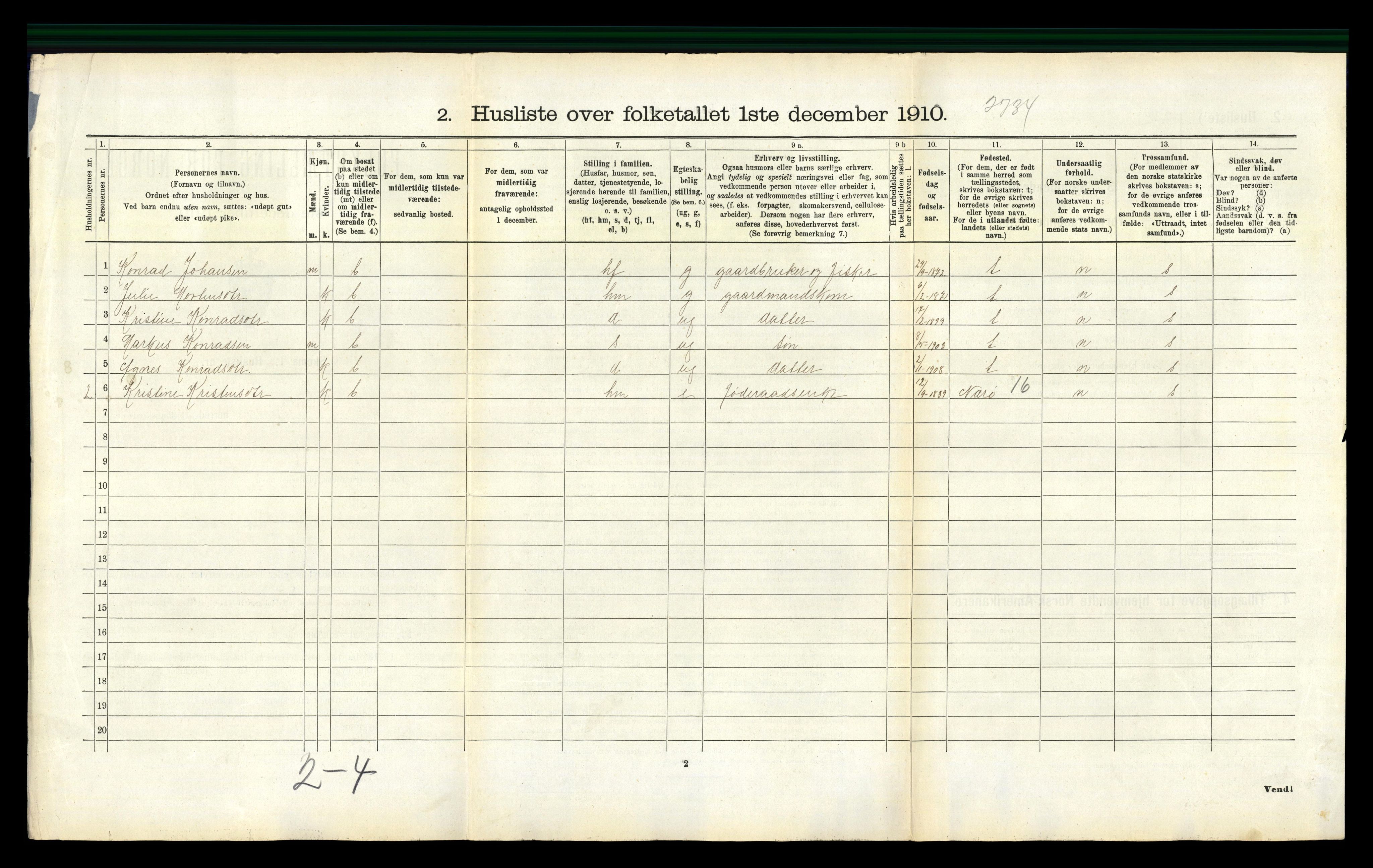 RA, 1910 census for Brønnøy, 1910, p. 188