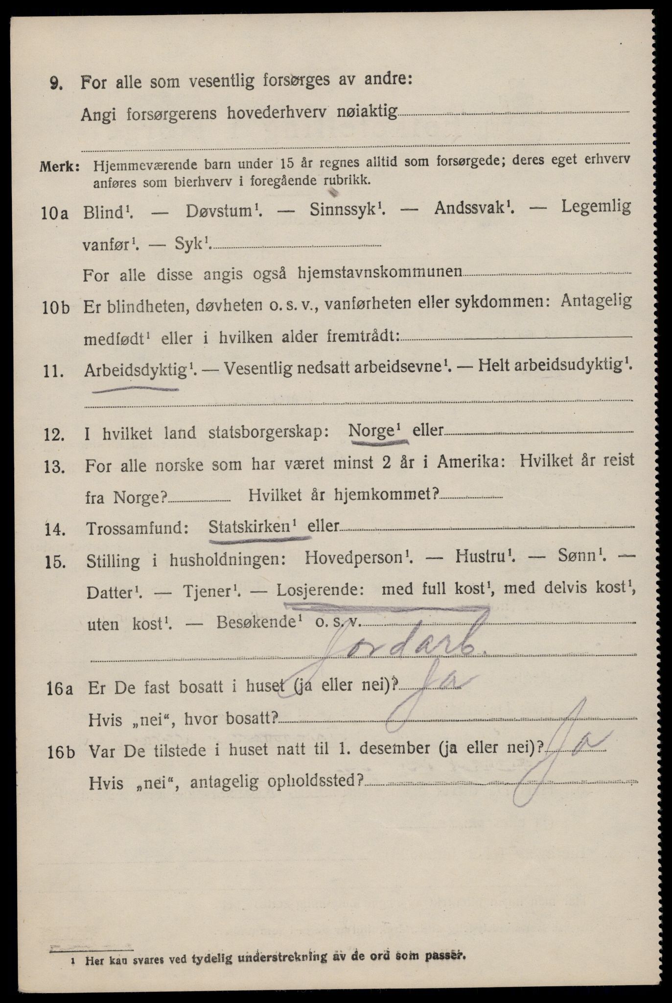 SAST, 1920 census for Varhaug, 1920, p. 2936