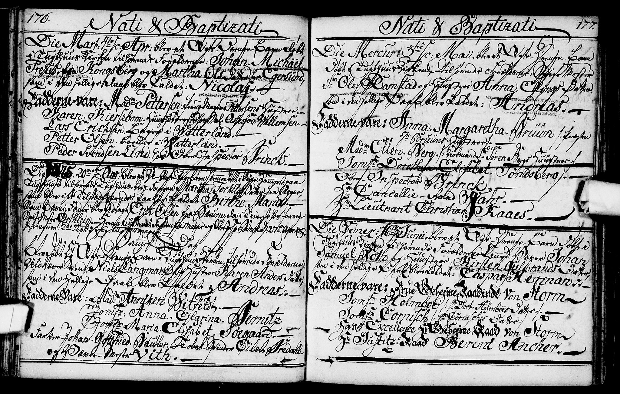 Kristiania tukthusprest Kirkebøker, SAO/A-10881/F/Fa/L0001: Parish register (official) no. 1, 1758-1828, p. 176-177