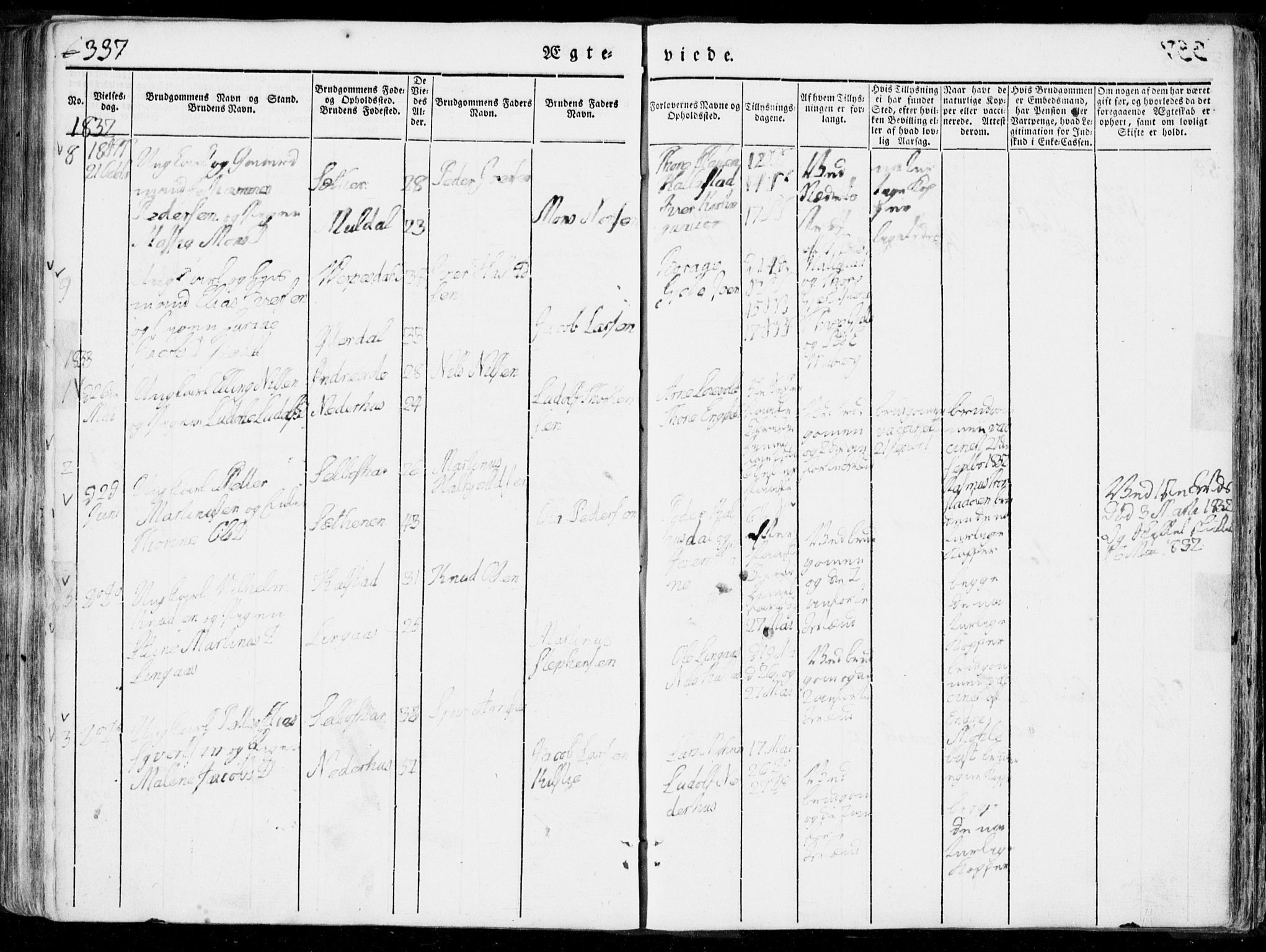 Ministerialprotokoller, klokkerbøker og fødselsregistre - Møre og Romsdal, AV/SAT-A-1454/519/L0248: Parish register (official) no. 519A07, 1829-1860, p. 337