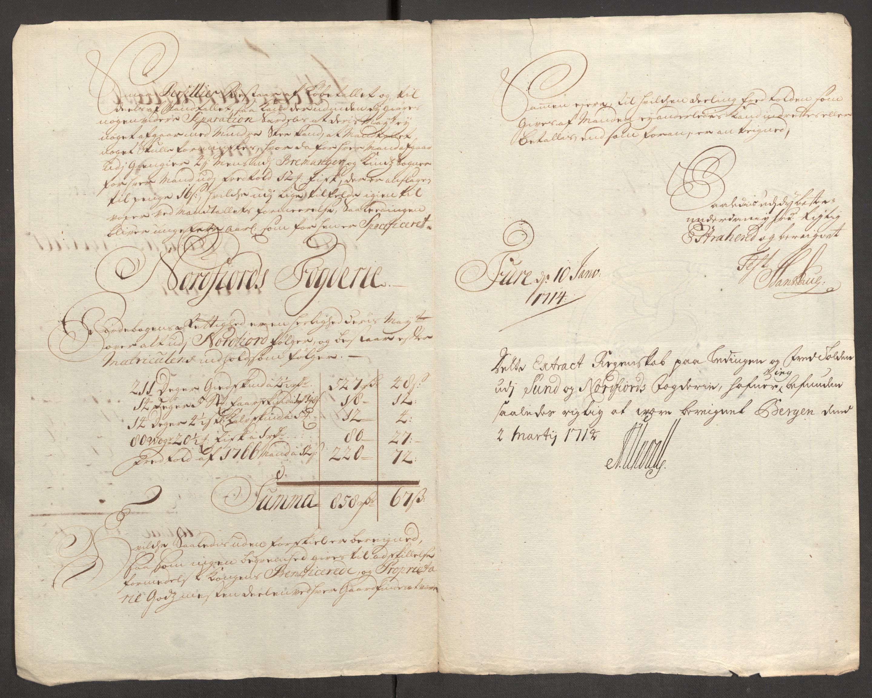 Rentekammeret inntil 1814, Reviderte regnskaper, Fogderegnskap, AV/RA-EA-4092/R53/L3432: Fogderegnskap Sunn- og Nordfjord, 1709, p. 214