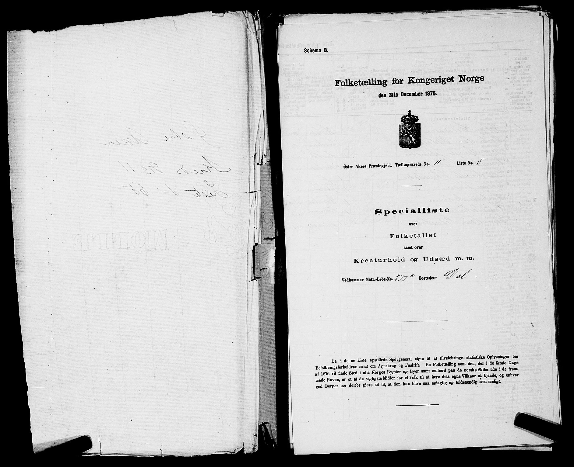 RA, 1875 census for 0218bP Østre Aker, 1875, p. 3559