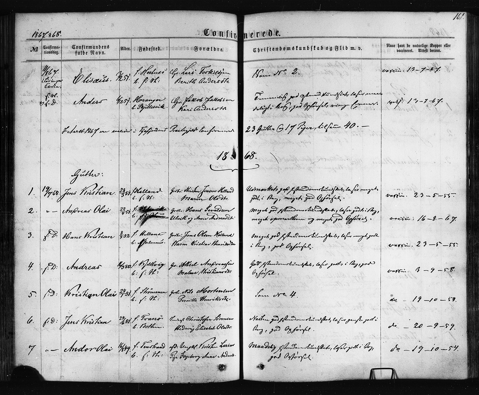 Ministerialprotokoller, klokkerbøker og fødselsregistre - Nordland, AV/SAT-A-1459/861/L0867: Parish register (official) no. 861A02, 1864-1878, p. 161