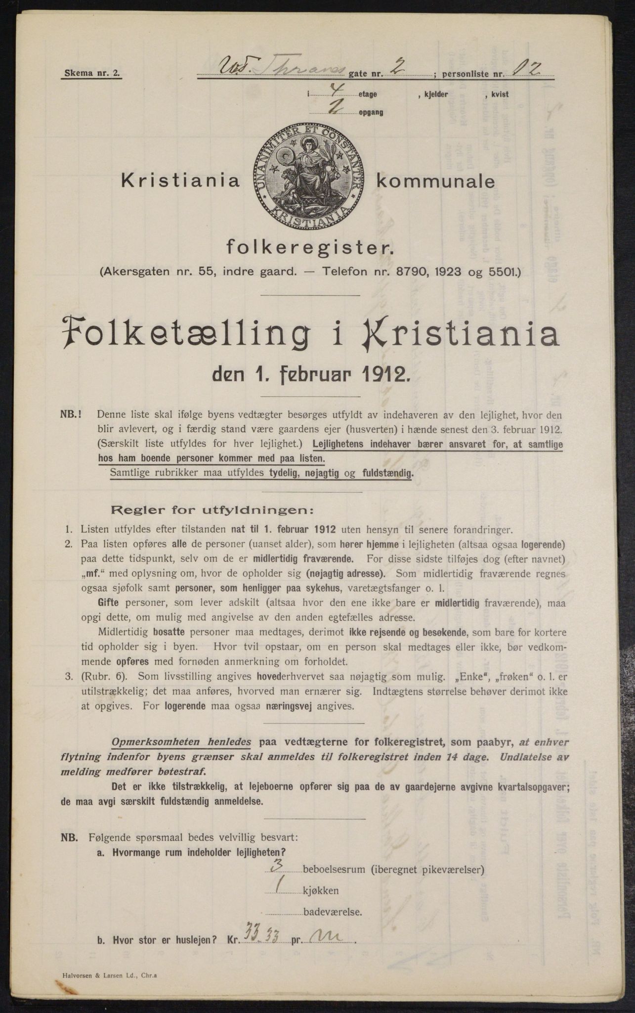 OBA, Municipal Census 1912 for Kristiania, 1912, p. 126226