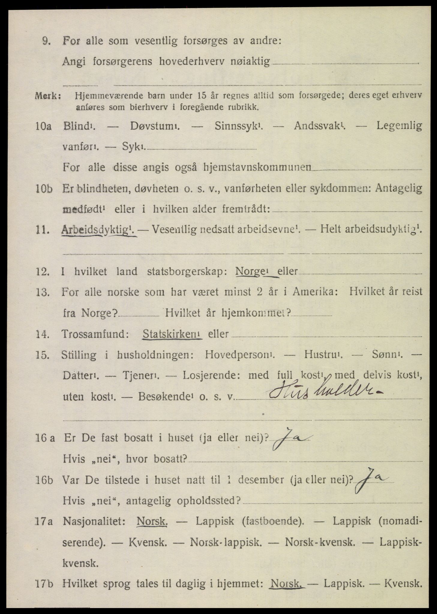 SAT, 1920 census for Sparbu, 1920, p. 4822