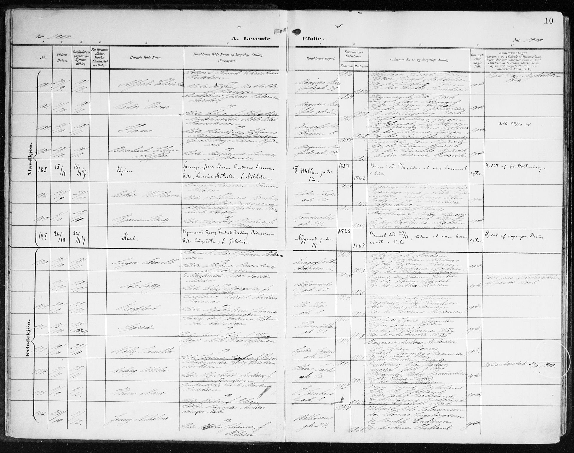 Johanneskirken sokneprestembete, AV/SAB-A-76001/H/Haa/L0002: Parish register (official) no. A 2, 1900-1912, p. 10