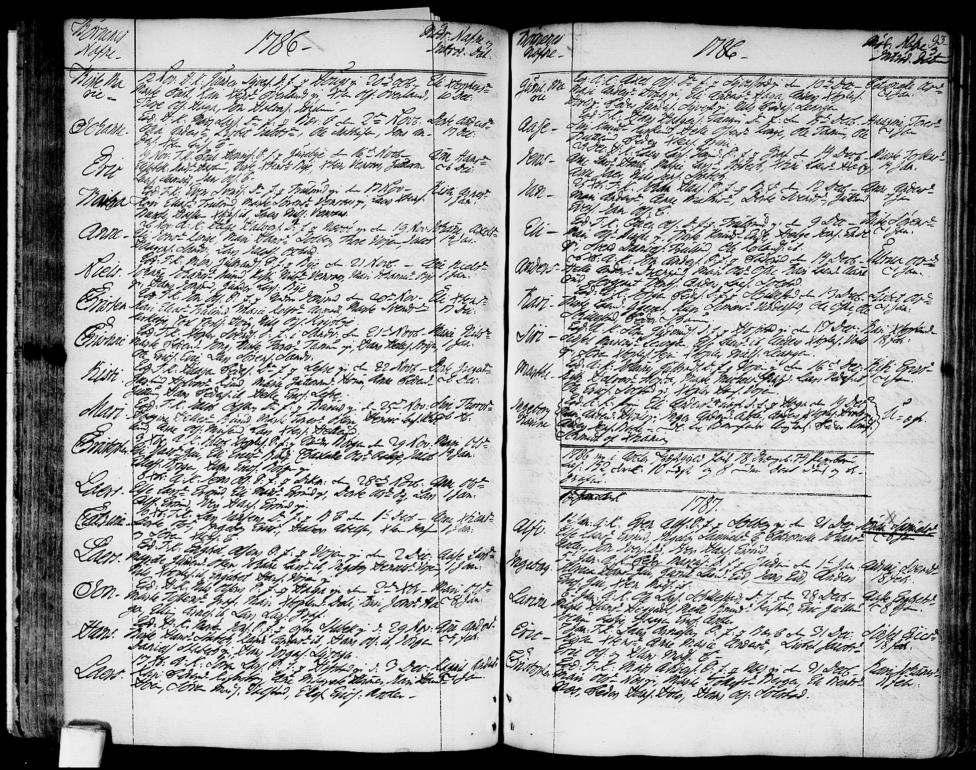 Asker prestekontor Kirkebøker, SAO/A-10256a/F/Fa/L0003: Parish register (official) no. I 3, 1767-1807, p. 93