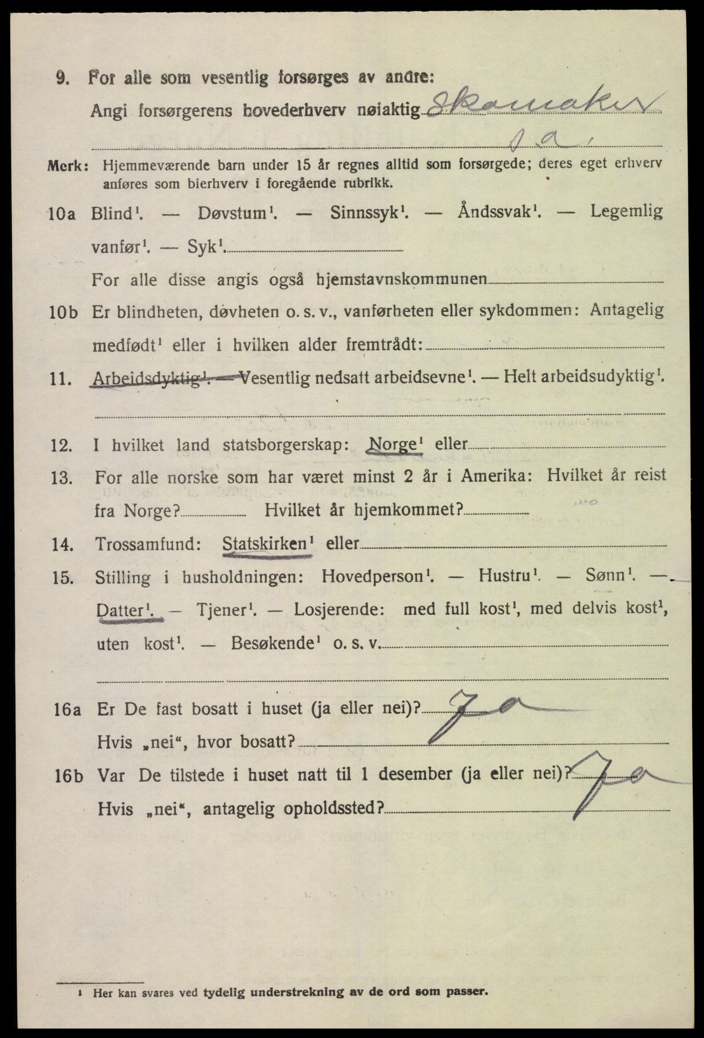 SAK, 1920 census for Sør-Audnedal, 1920, p. 4208