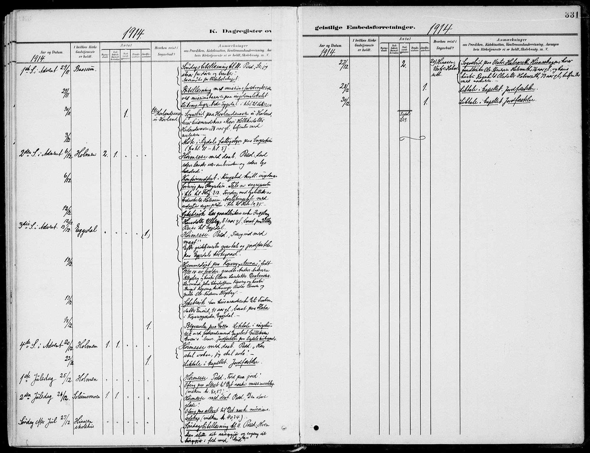 Sigdal kirkebøker, AV/SAKO-A-245/F/Fb/L0002: Parish register (official) no. II 2, 1901-1914, p. 331