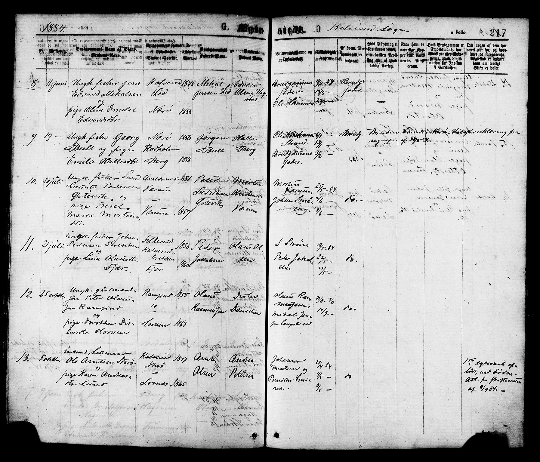 Ministerialprotokoller, klokkerbøker og fødselsregistre - Nord-Trøndelag, SAT/A-1458/780/L0642: Parish register (official) no. 780A07 /1, 1874-1885, p. 217