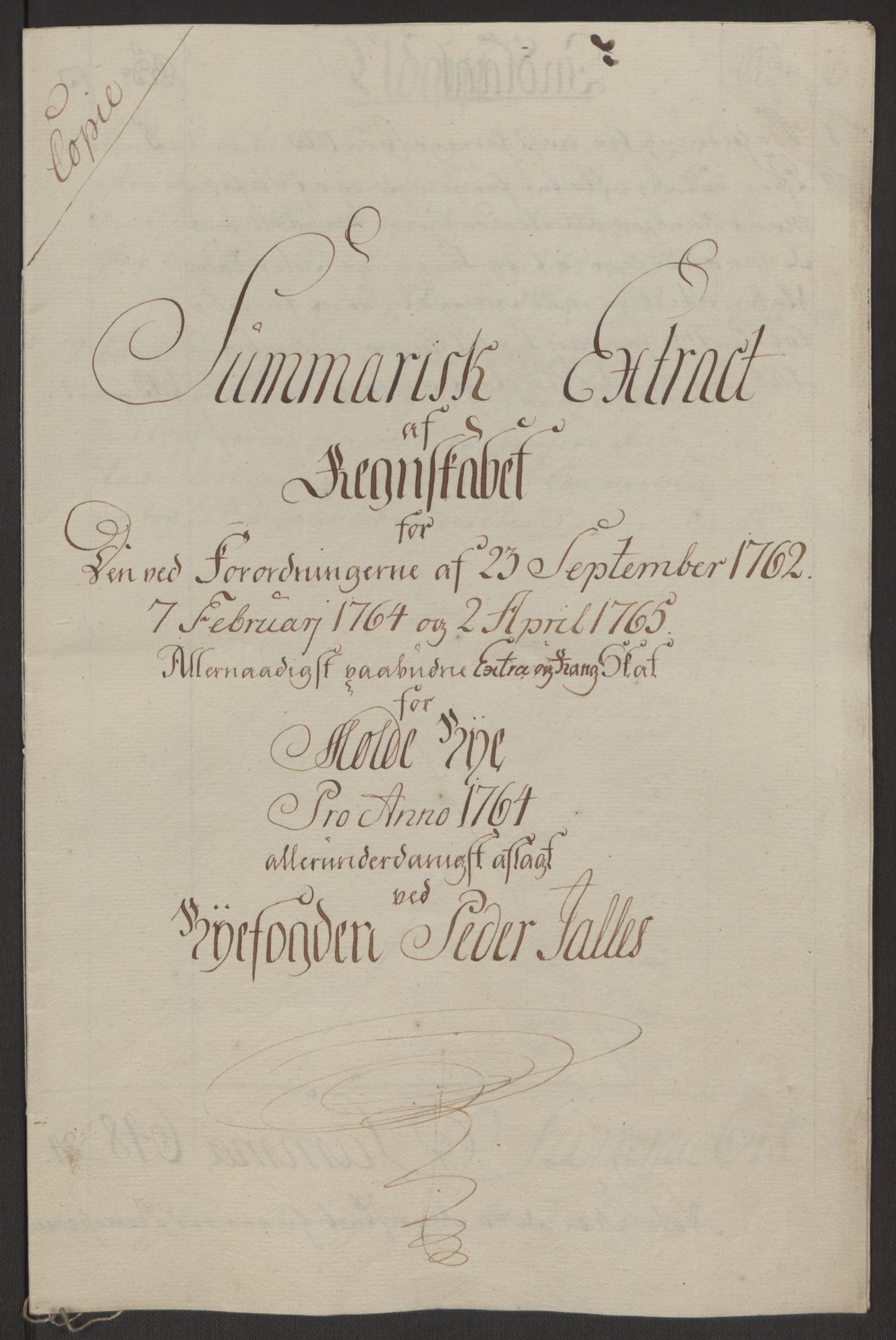 Rentekammeret inntil 1814, Reviderte regnskaper, Byregnskaper, AV/RA-EA-4066/R/Rq/L0487/0004: [Q1] Kontribusjonsregnskap / Ekstraskatt, 1762-1772, p. 68