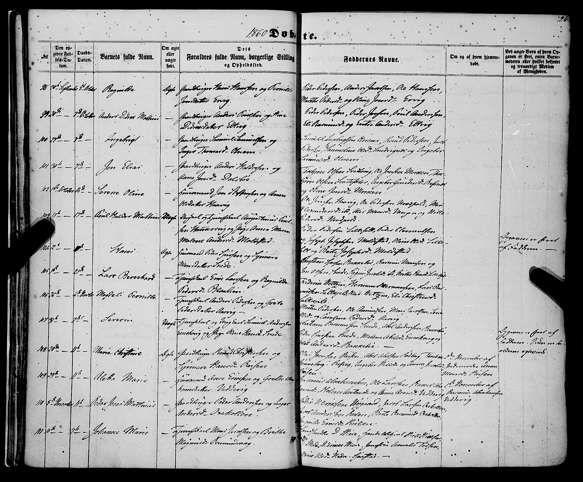 Selje sokneprestembete, AV/SAB-A-99938/H/Ha/Haa/Haaa: Parish register (official) no. A 11, 1858-1870, p. 26