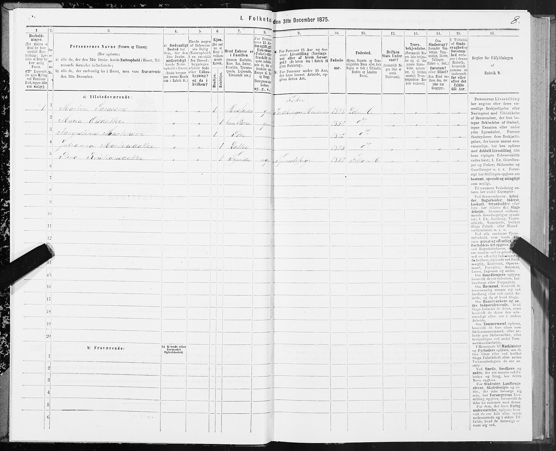 SAT, 1875 census for 1617P Hitra, 1875, p. 3008