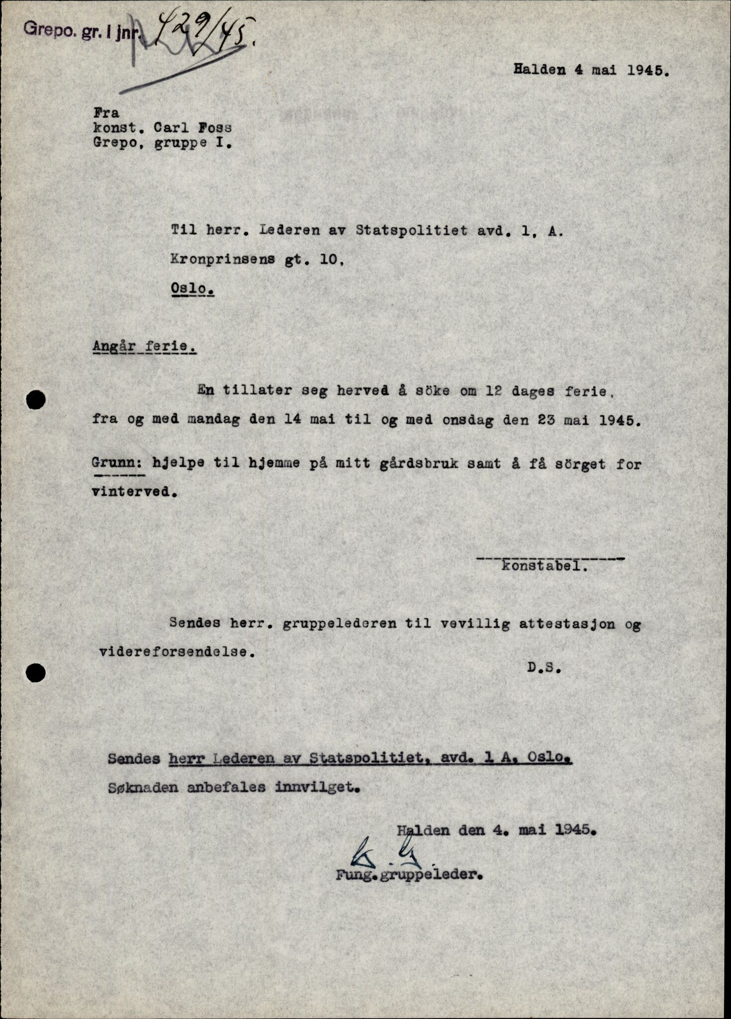 Forsvarets Overkommando. 2 kontor. Arkiv 11.4. Spredte tyske arkivsaker, AV/RA-RAFA-7031/D/Dar/Darc/L0006: BdSN, 1942-1945, p. 922