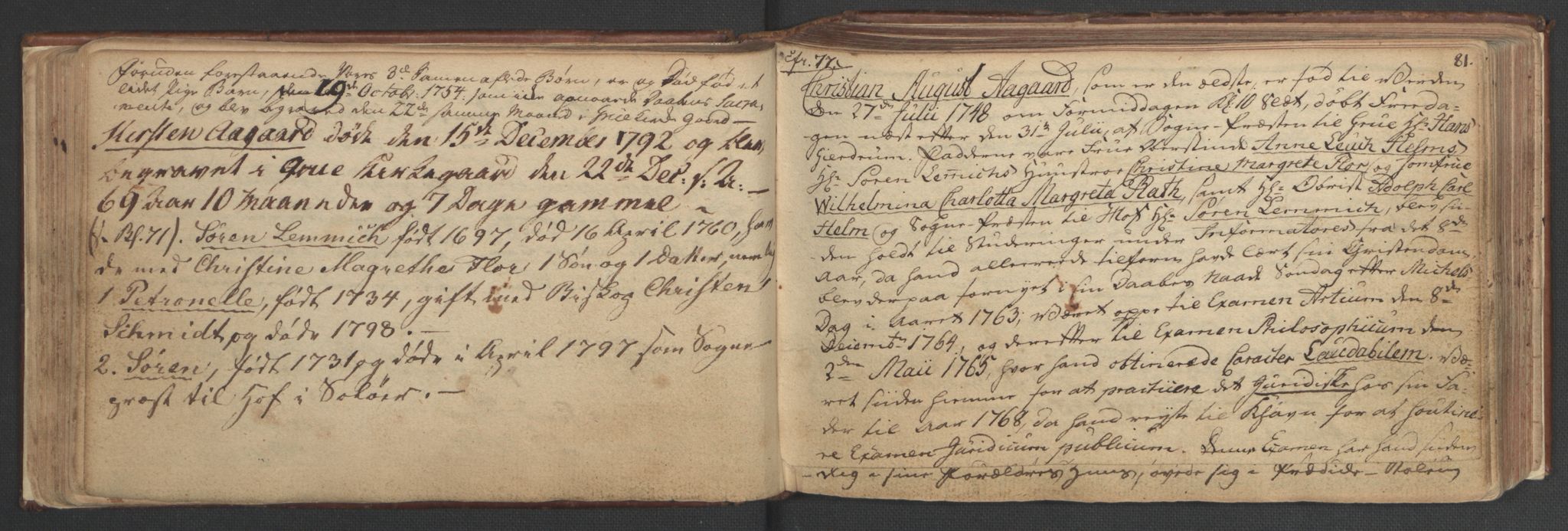 Manuskriptsamlingen, AV/RA-EA-3667/H/L0047: Familiestamrulle vedkommende Eliesonske, Ankerske, Colletske, Kiønigske m.m. familier - fra slutningen av 1600 til 1874 osv, 1600-1874, p. 80-81