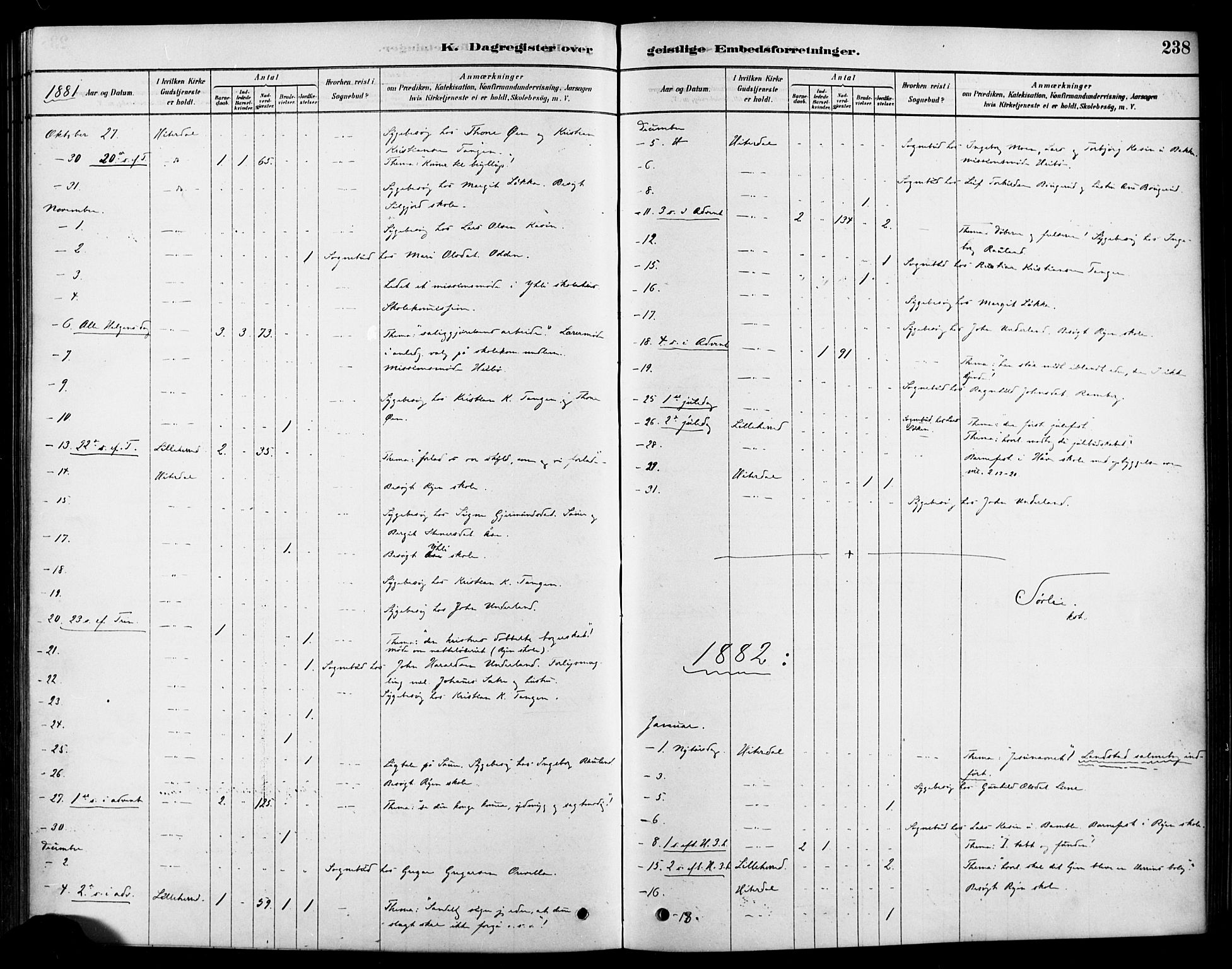 Heddal kirkebøker, SAKO/A-268/F/Fa/L0009: Parish register (official) no. I 9, 1878-1903, p. 238