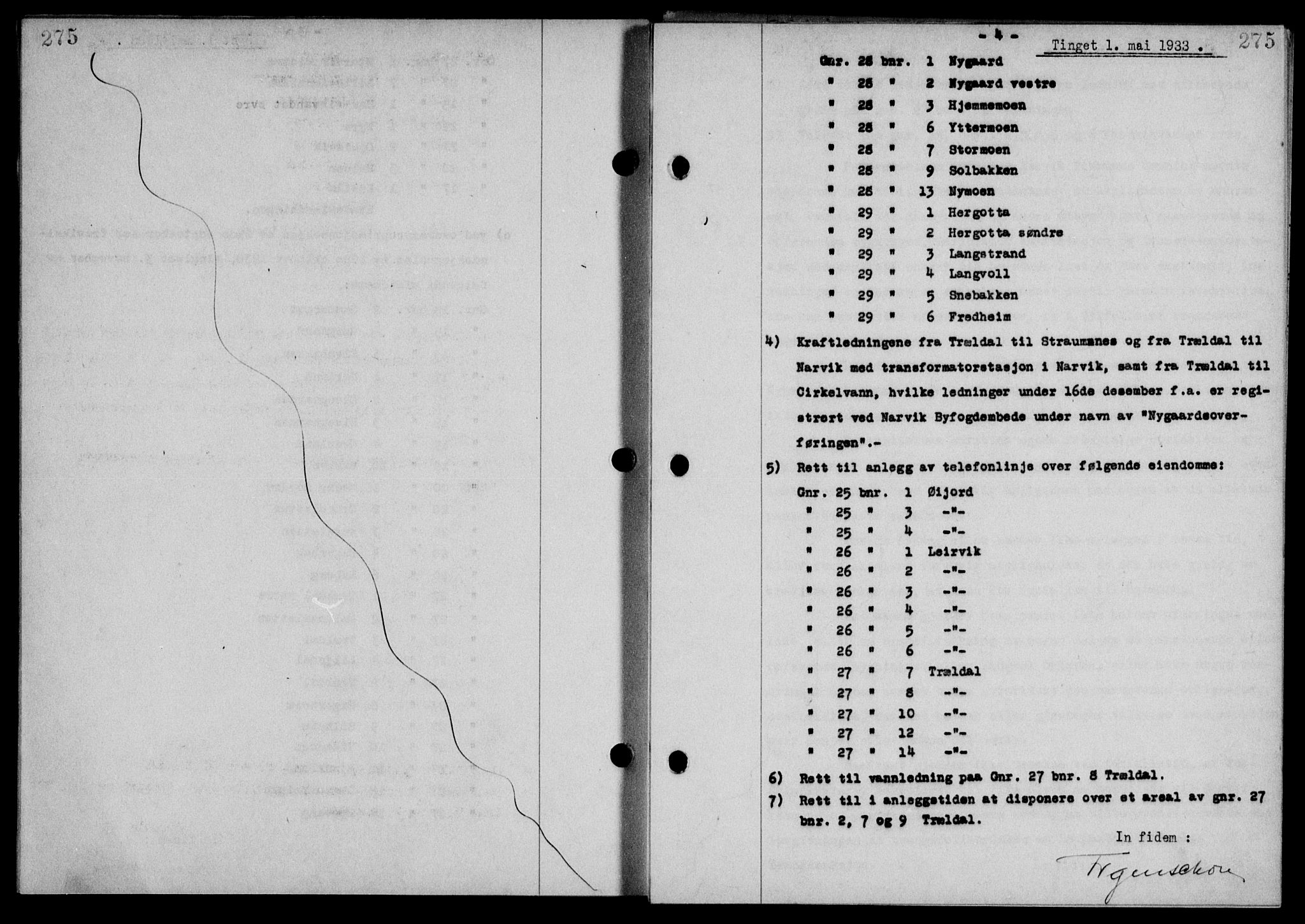 Steigen og Ofoten sorenskriveri, SAT/A-0030/1/2/2C/L0022/0001: Mortgage book no. 25-II og 26-I, 1932-1933, Deed date: 01.05.1933