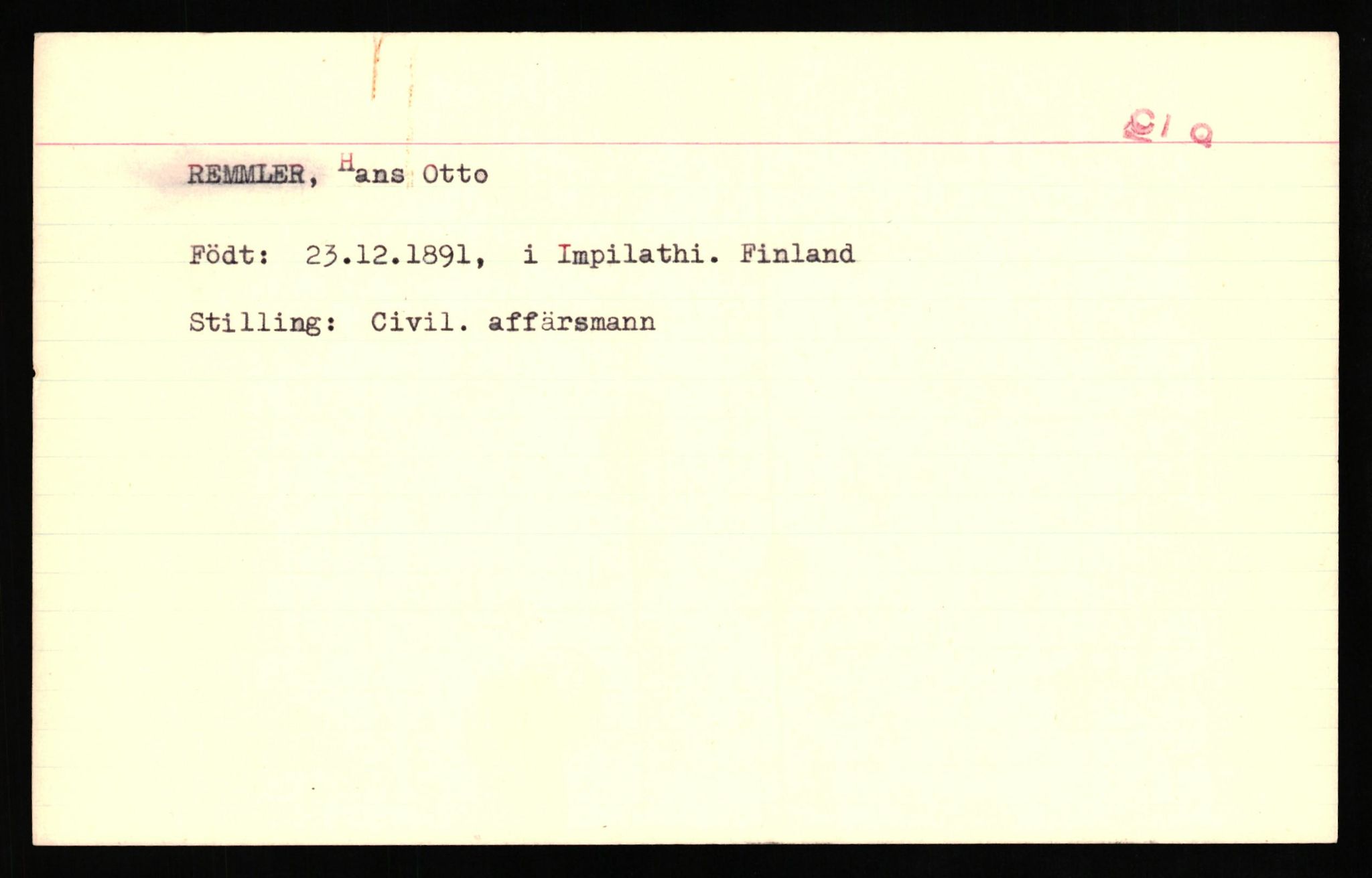 Forsvaret, Forsvarets overkommando II, AV/RA-RAFA-3915/D/Db/L0027: CI Questionaires. Tyske okkupasjonsstyrker i Norge. Tyskere., 1945-1946, p. 207