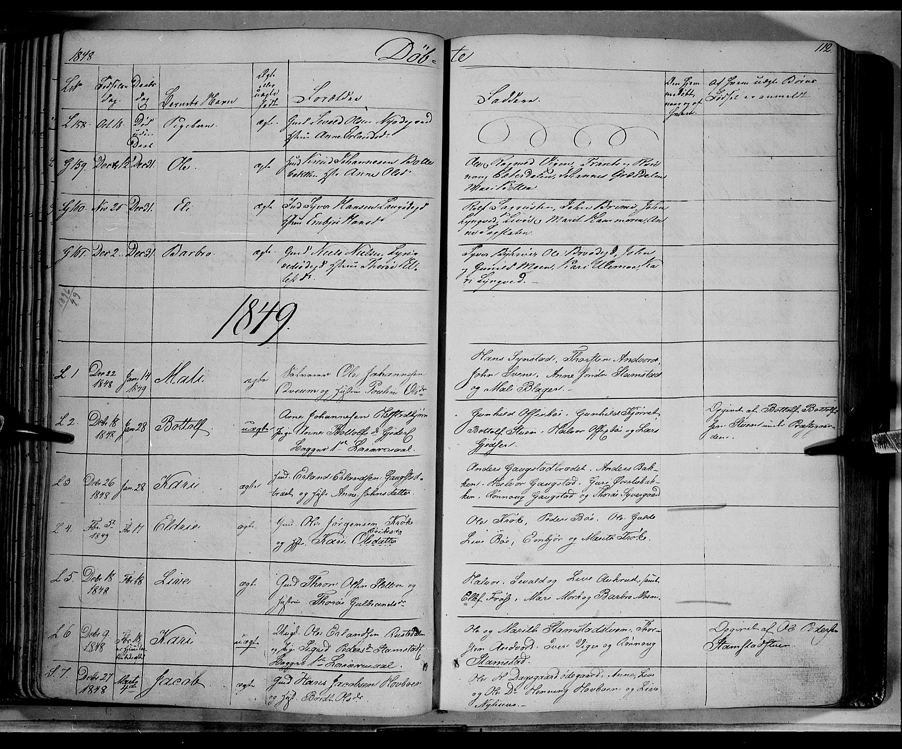 Lom prestekontor, AV/SAH-PREST-070/K/L0006: Parish register (official) no. 6A, 1837-1863, p. 112