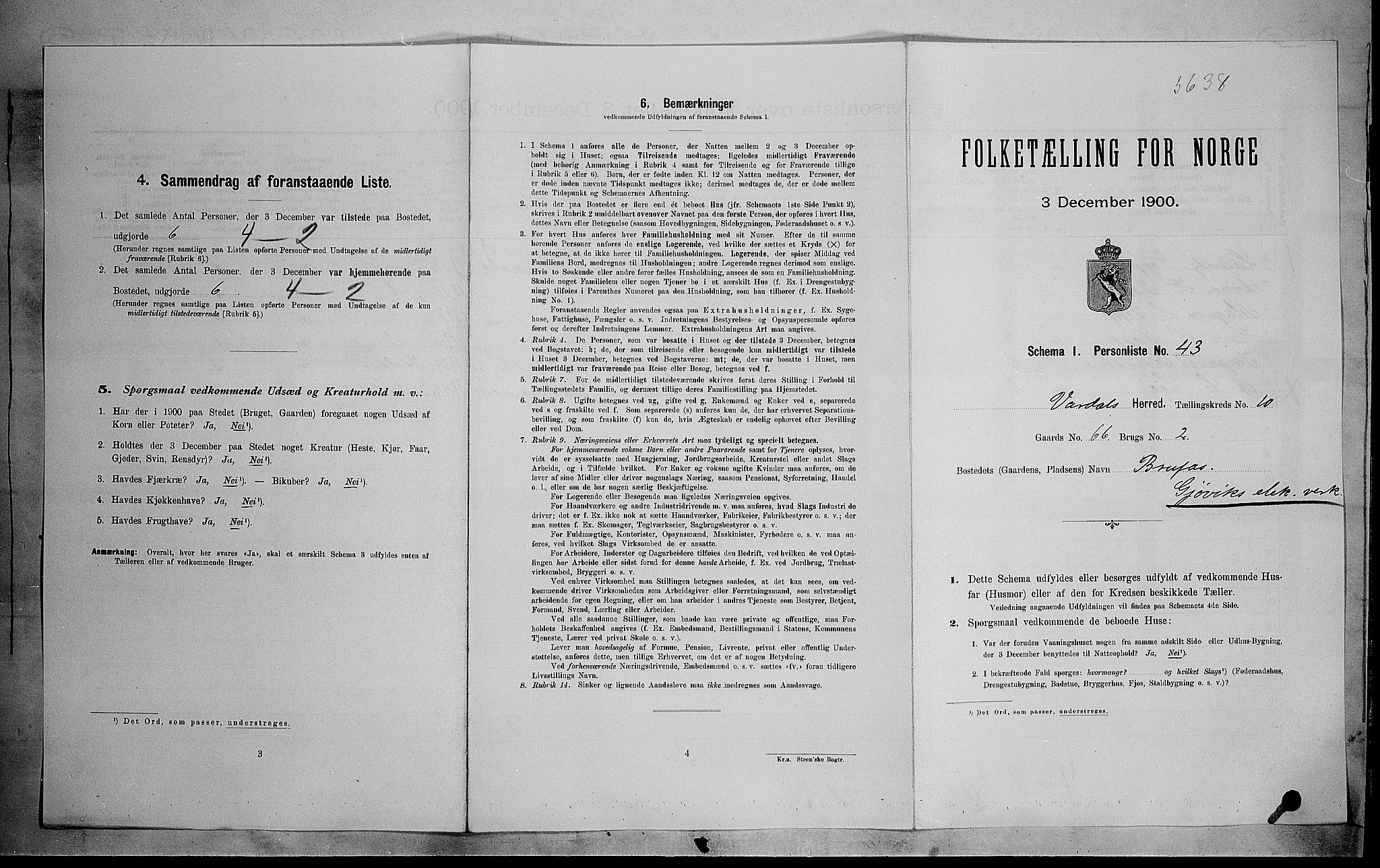 SAH, 1900 census for Vardal, 1900, p. 1022