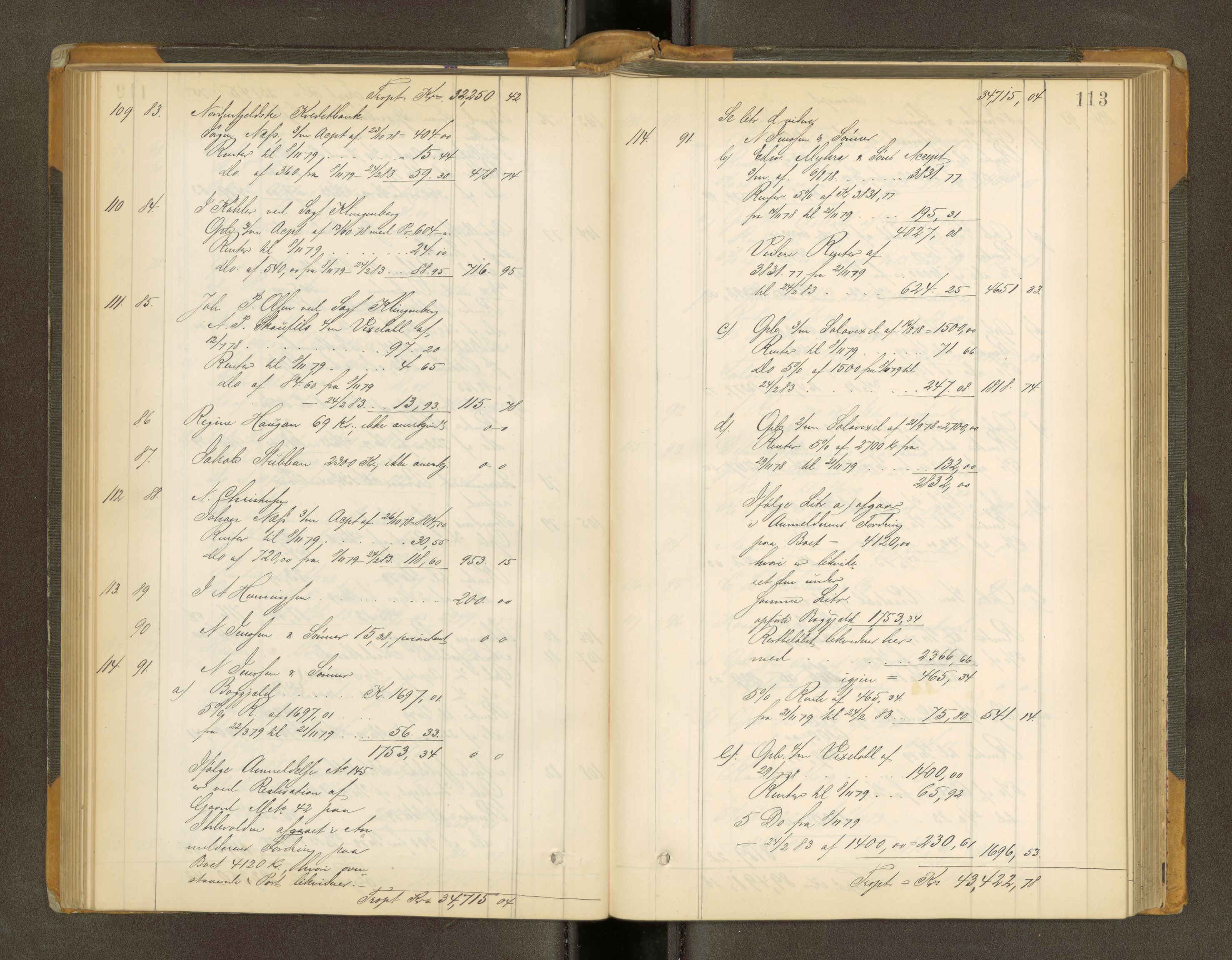 Trondheim byfogd, AV/SAT-A-0003/1/3/3A/L0033: Skifteutlodningsprotokoll - 4/2-7/6. (m/ register), 1882-1884, p. 113