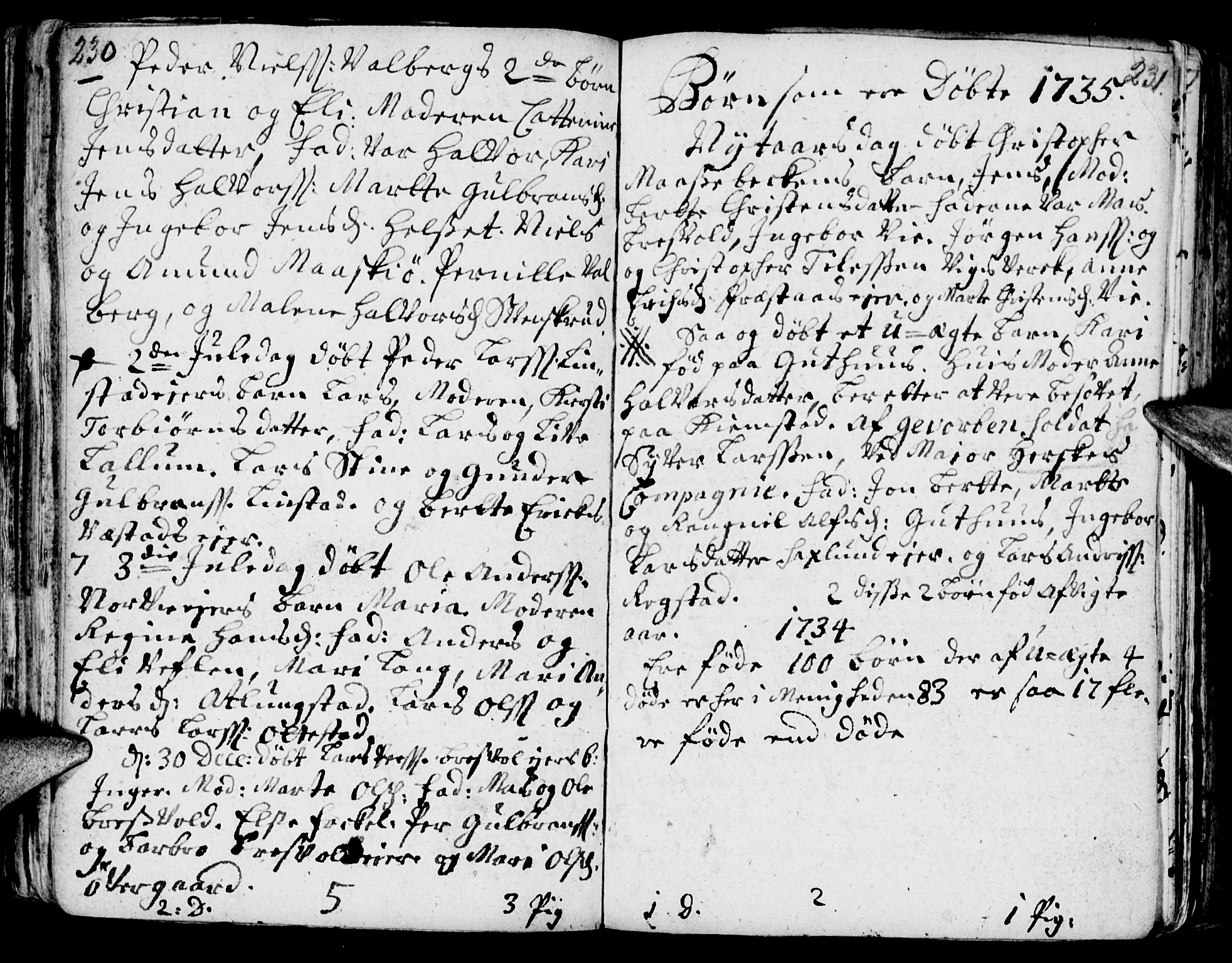 Stange prestekontor, SAH/PREST-002/K/L0002: Parish register (official) no. 2, 1724-1740, p. 230-231