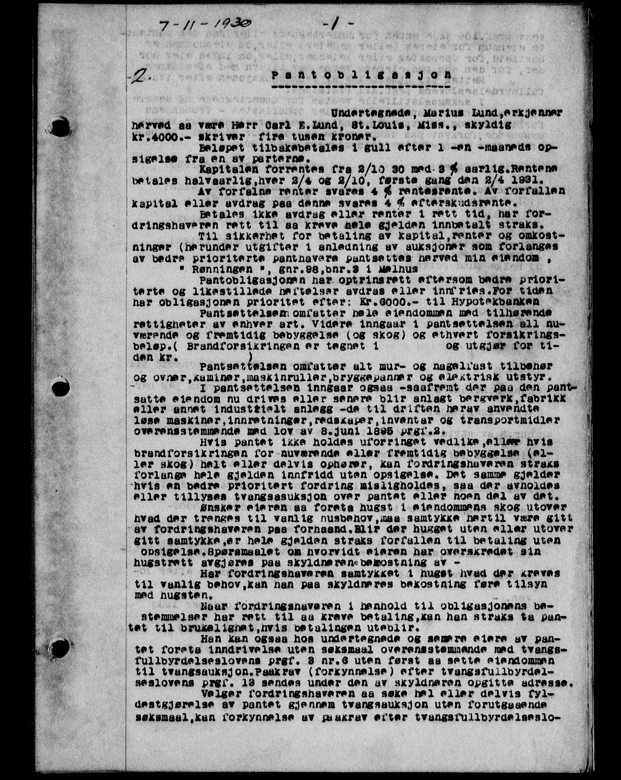 Gauldal sorenskriveri, SAT/A-0014/1/2/2C/L0041: Mortgage book no. 42-43, 1930-1931, Deed date: 07.11.1930