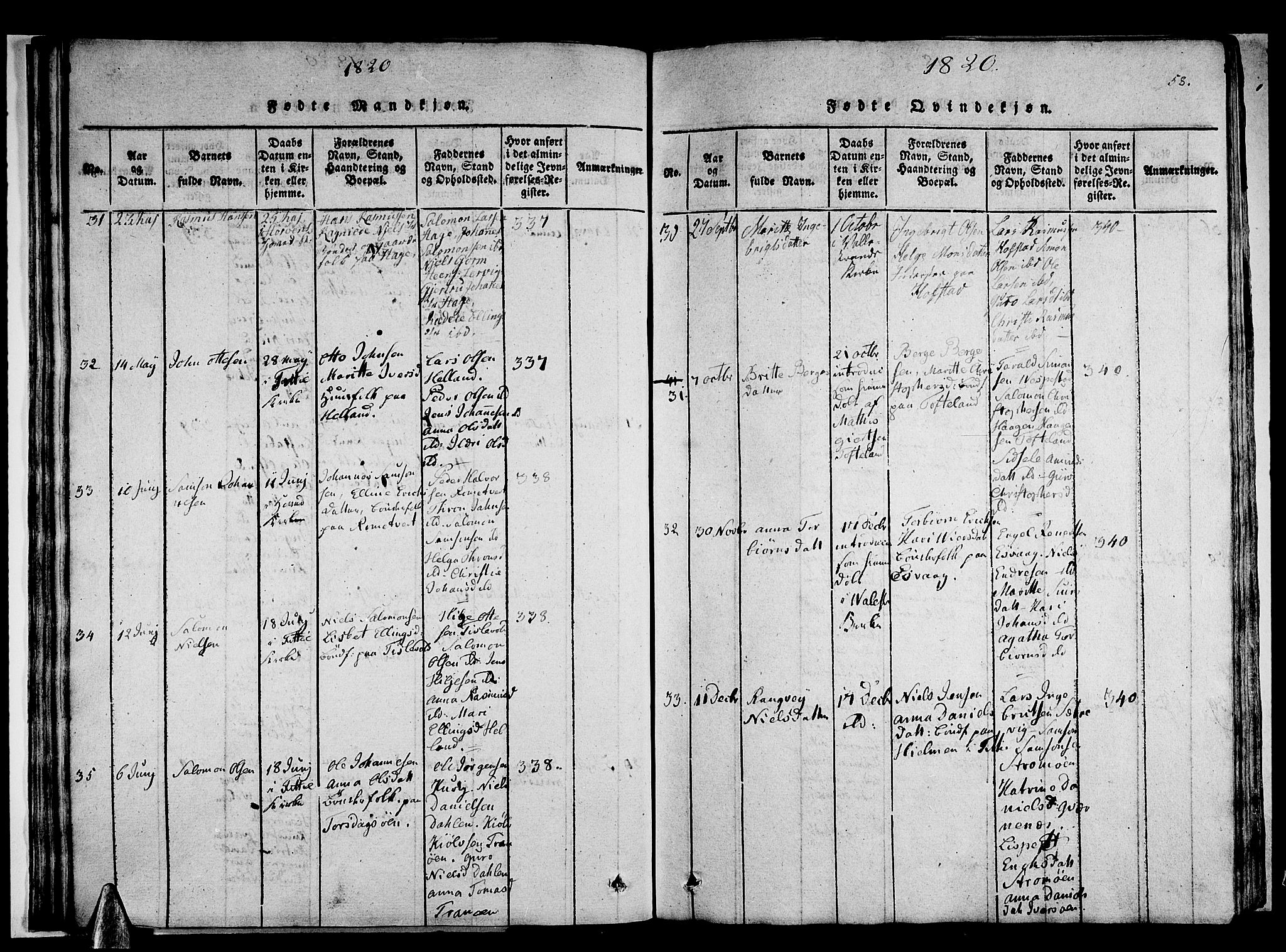 Stord sokneprestembete, AV/SAB-A-78201/H/Haa: Parish register (official) no. A 5, 1816-1825, p. 58