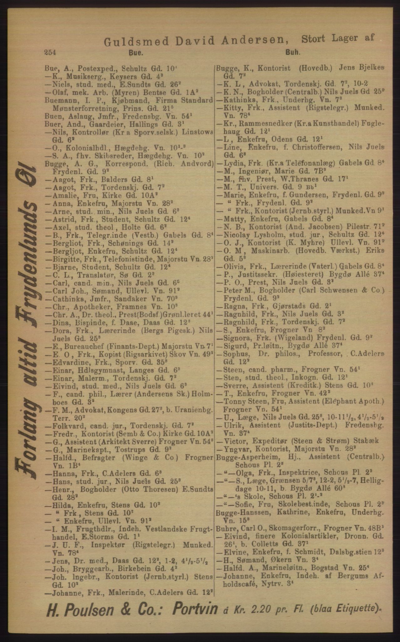 Kristiania/Oslo adressebok, PUBL/-, 1906, p. 254