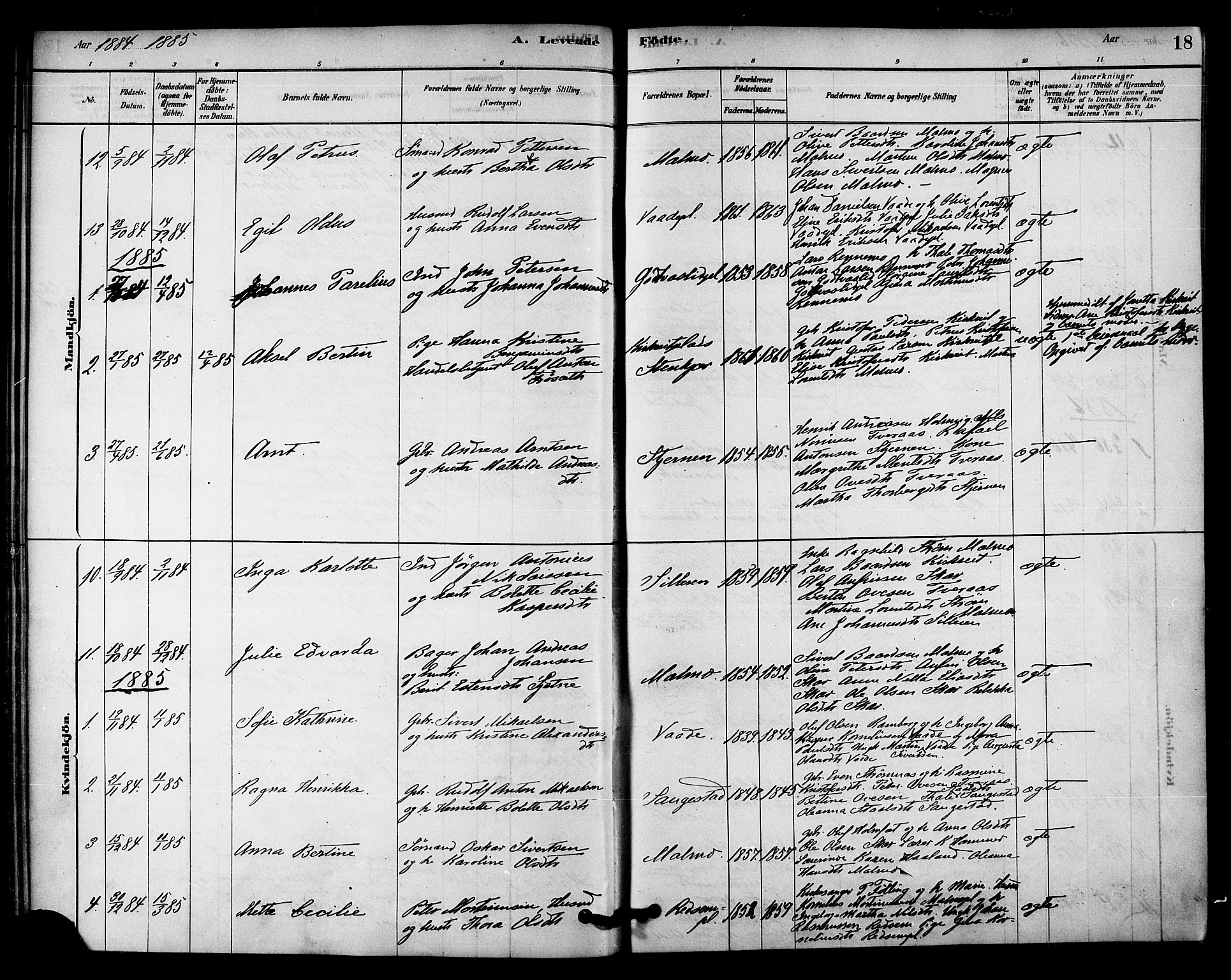 Ministerialprotokoller, klokkerbøker og fødselsregistre - Nord-Trøndelag, SAT/A-1458/745/L0429: Parish register (official) no. 745A01, 1878-1894, p. 18