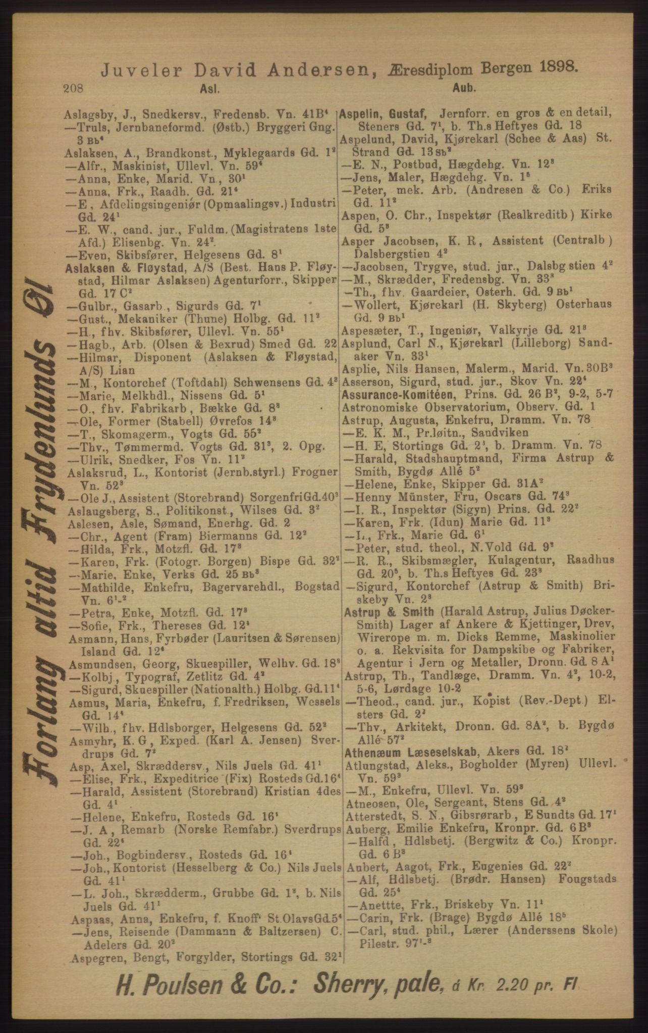 Kristiania/Oslo adressebok, PUBL/-, 1906, p. 208