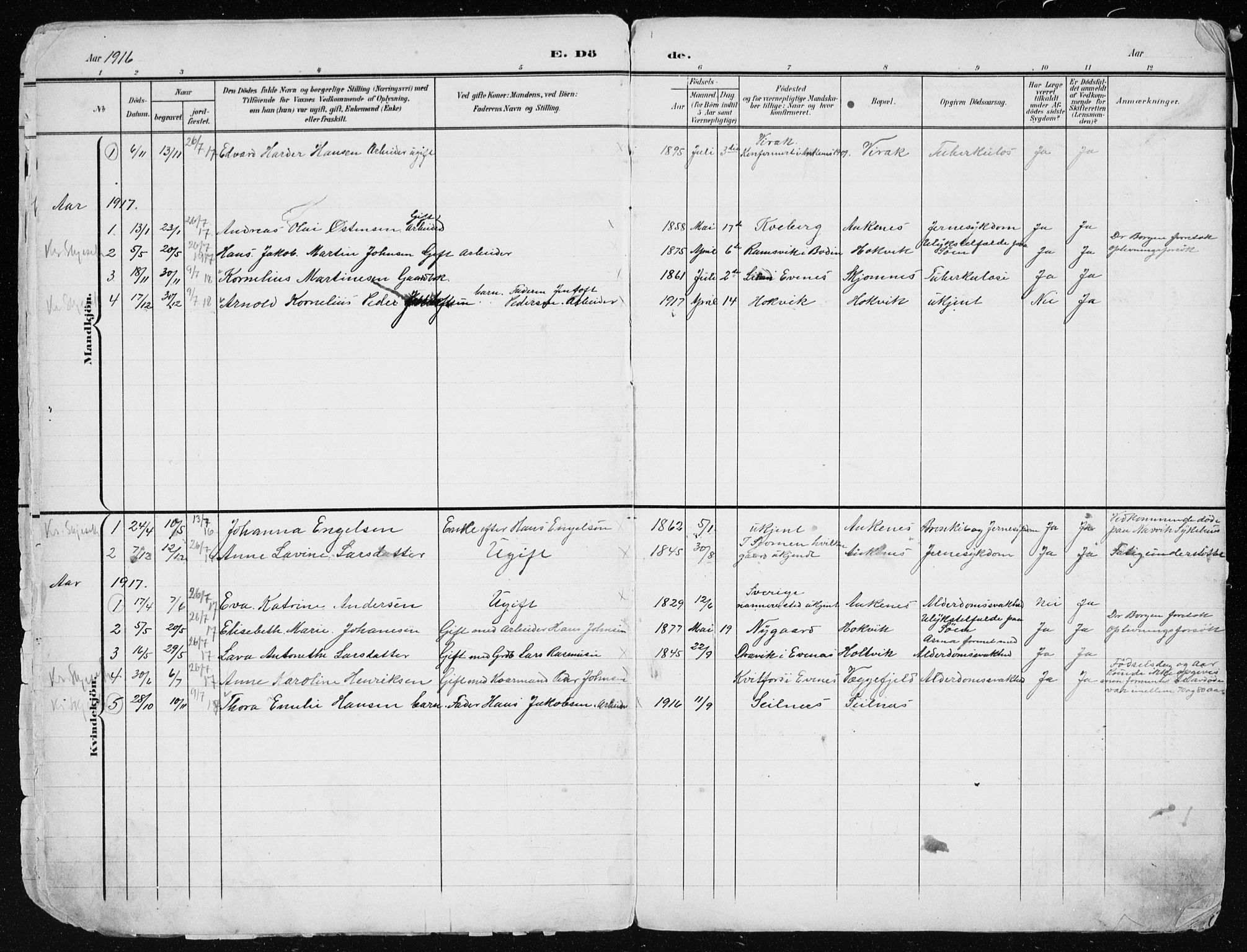 Ministerialprotokoller, klokkerbøker og fødselsregistre - Nordland, AV/SAT-A-1459/866/L0959: Parish register (copy) no. 866C08, 1900-1949