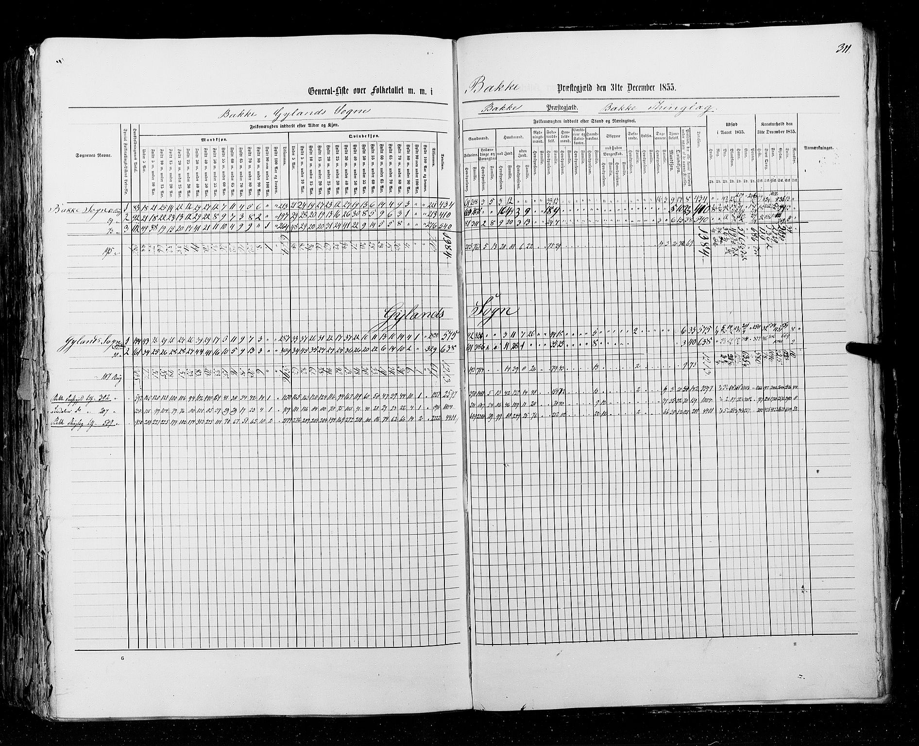 RA, Census 1855, vol. 3: Bratsberg amt, Nedenes amt og Lister og Mandal amt, 1855, p. 311