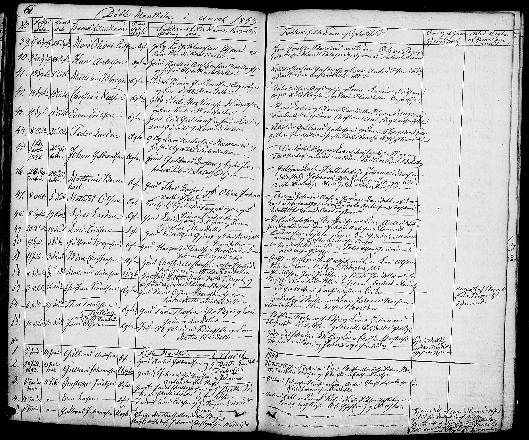 Nes prestekontor, Hedmark, AV/SAH-PREST-020/K/Ka/L0003: Parish register (official) no. 3, 1827-1851, p. 61