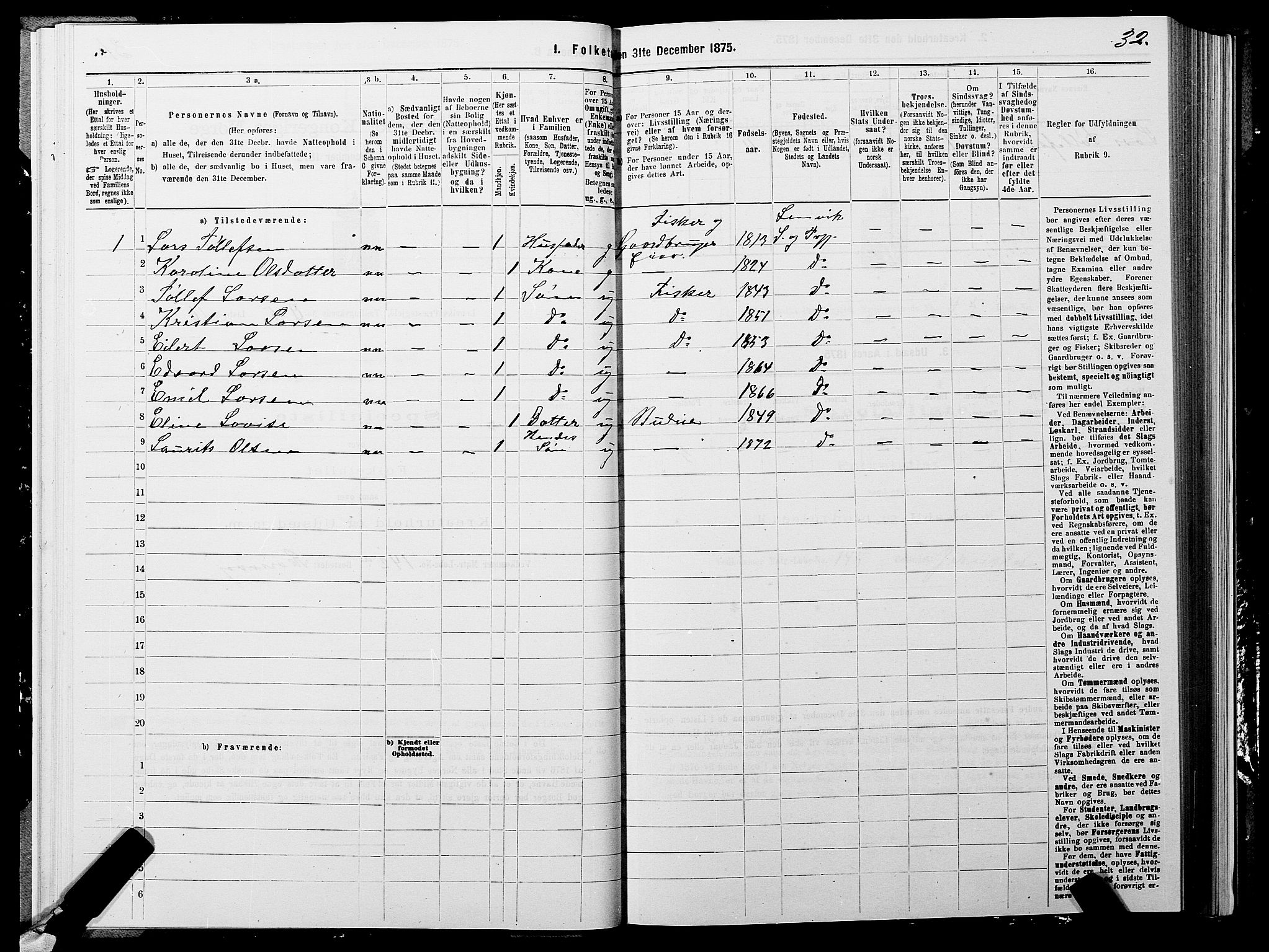 SATØ, 1875 census for 1931P Lenvik, 1875, p. 3032