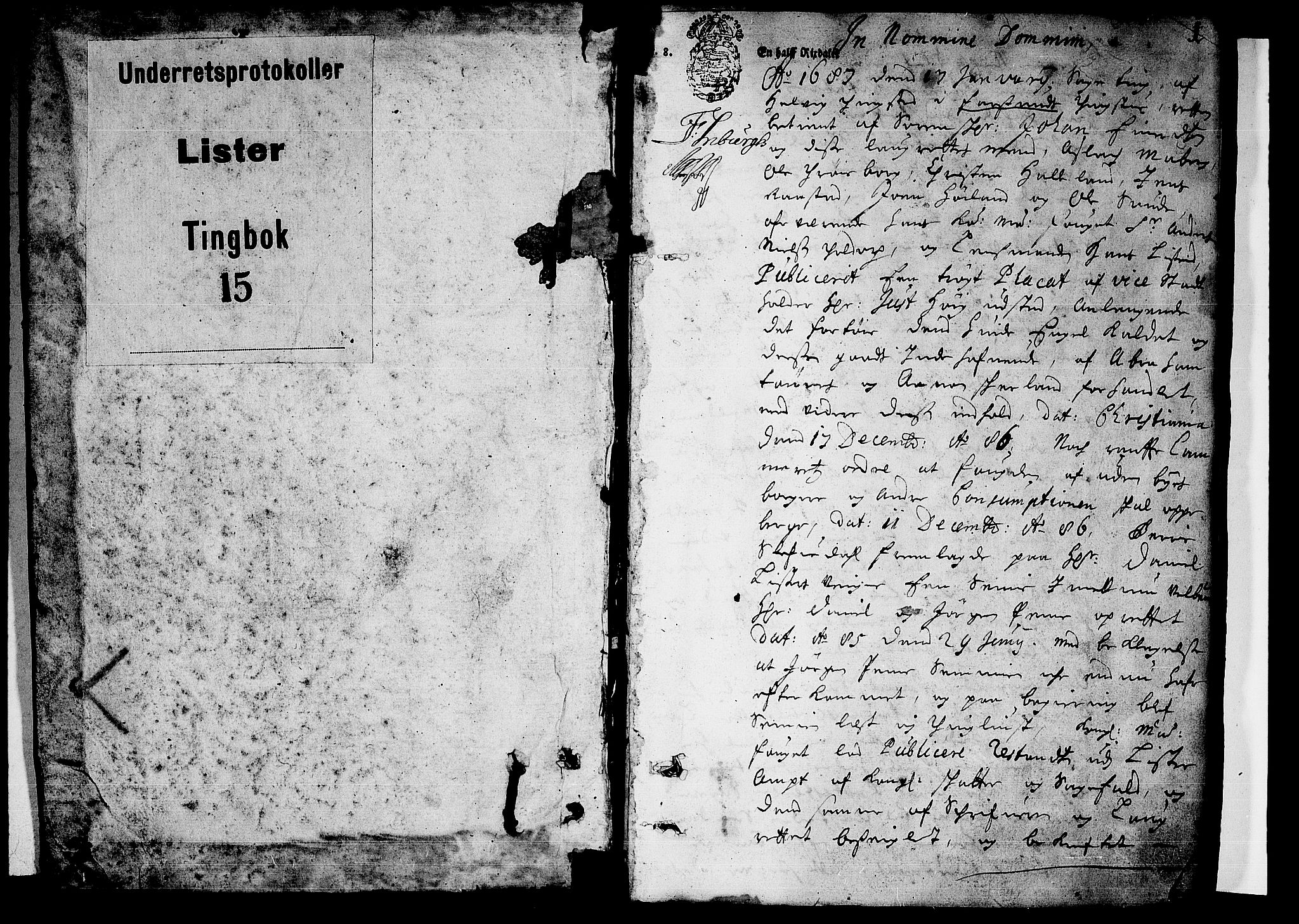 Lister sorenskriveri, AV/SAK-1221-0003/F/Fa/L0015: Tingbok nr 15, 1687, p. 0b-1a