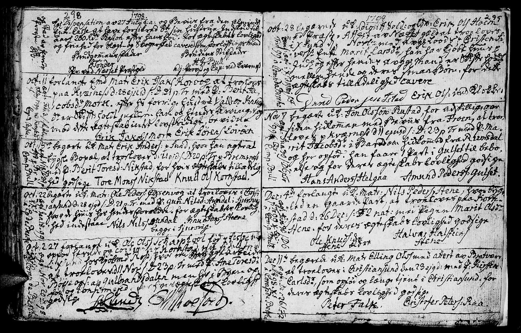 Ministerialprotokoller, klokkerbøker og fødselsregistre - Møre og Romsdal, AV/SAT-A-1454/568/L0794: Parish register (official) no. 568A03, 1764-1801, p. 298-299