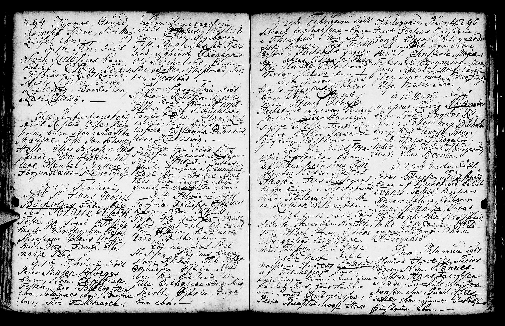 Lund sokneprestkontor, AV/SAST-A-101809/S06/L0002: Parish register (official) no. A 2, 1738-1760, p. 294-295