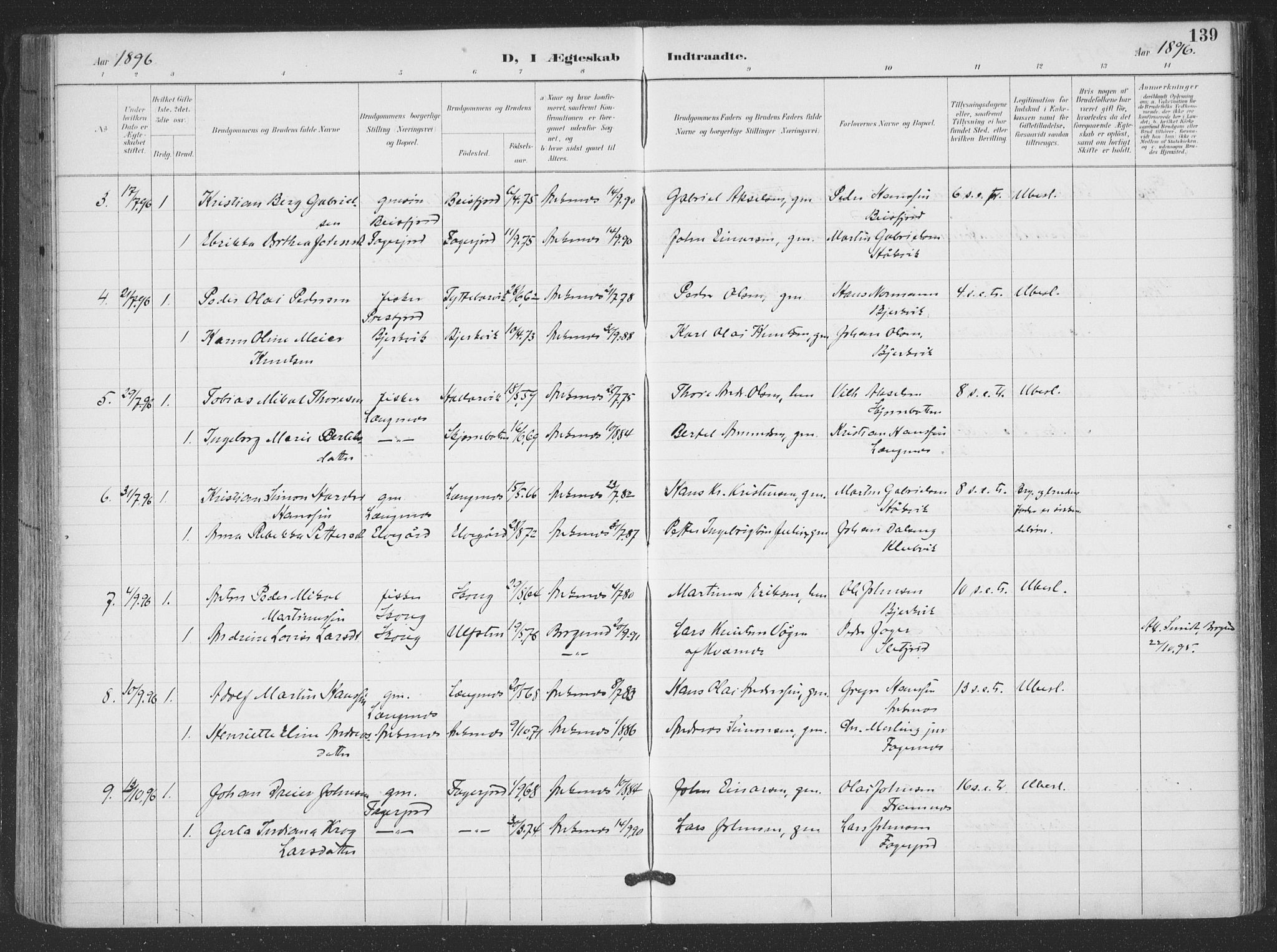 Ministerialprotokoller, klokkerbøker og fødselsregistre - Nordland, SAT/A-1459/866/L0939: Parish register (official) no. 866A02, 1894-1906, p. 139