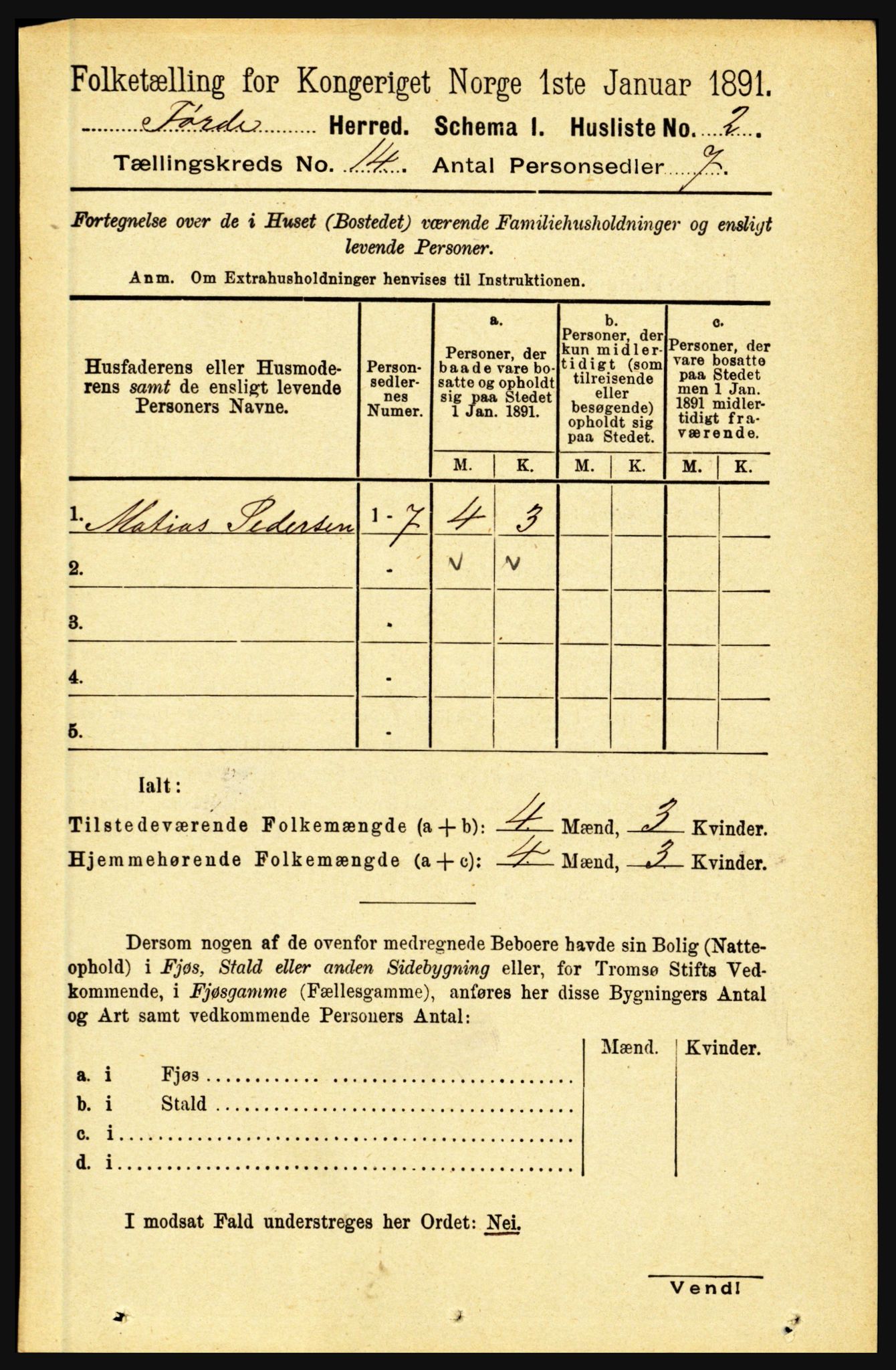 RA, 1891 census for 1432 Førde, 1891, p. 5061